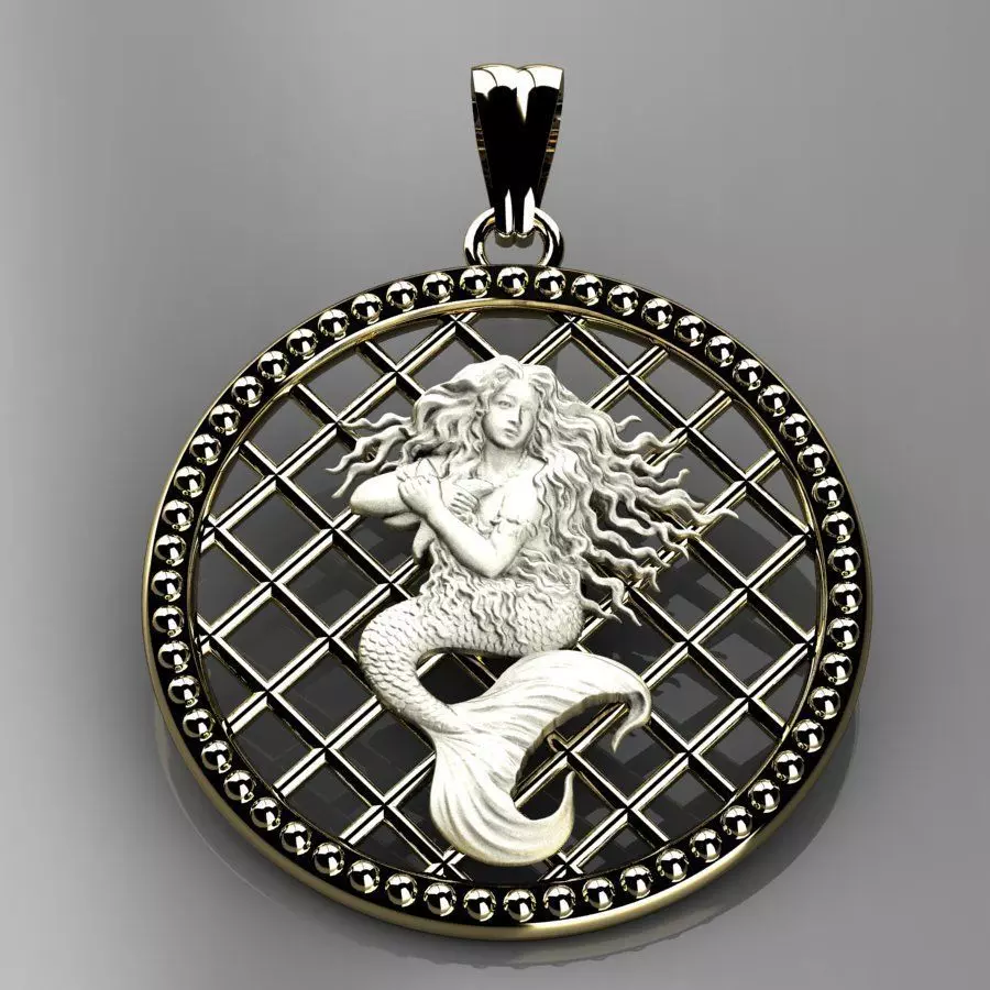 mermaid pendant 3D print model