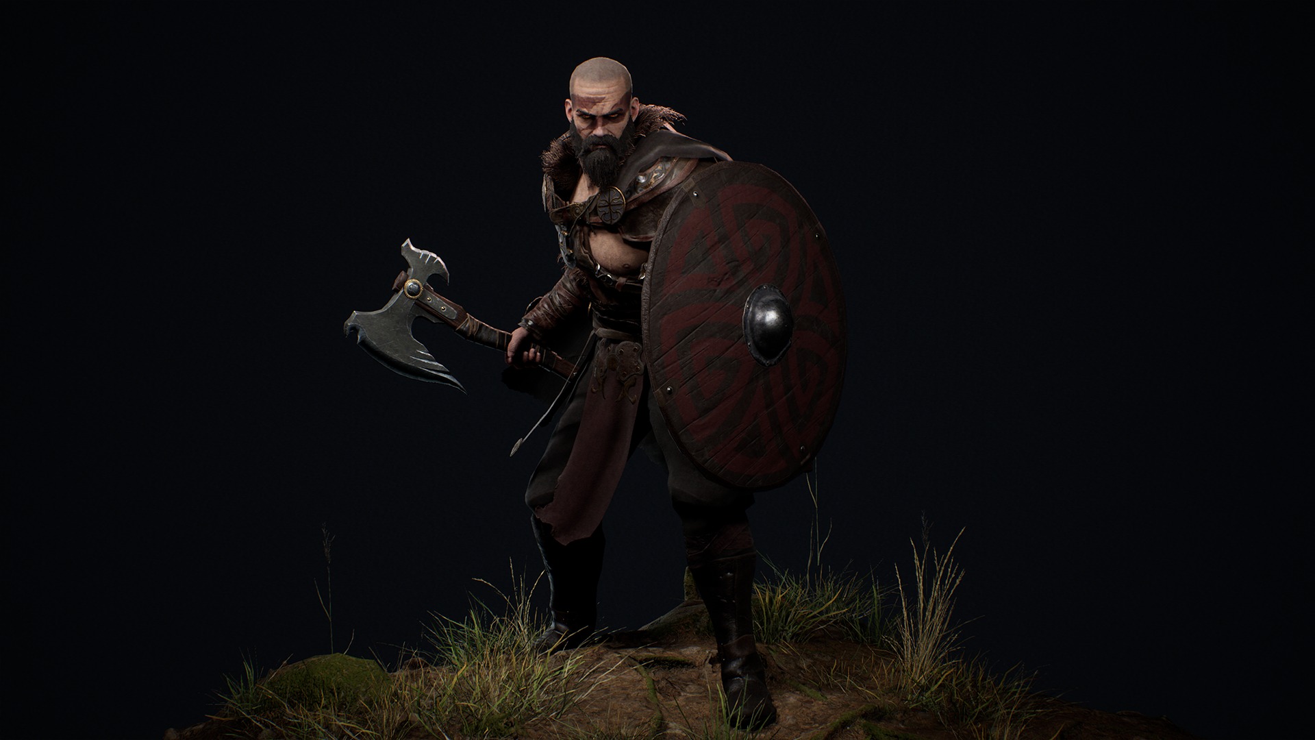 Viking Warrior  Low-poly 3D model_6