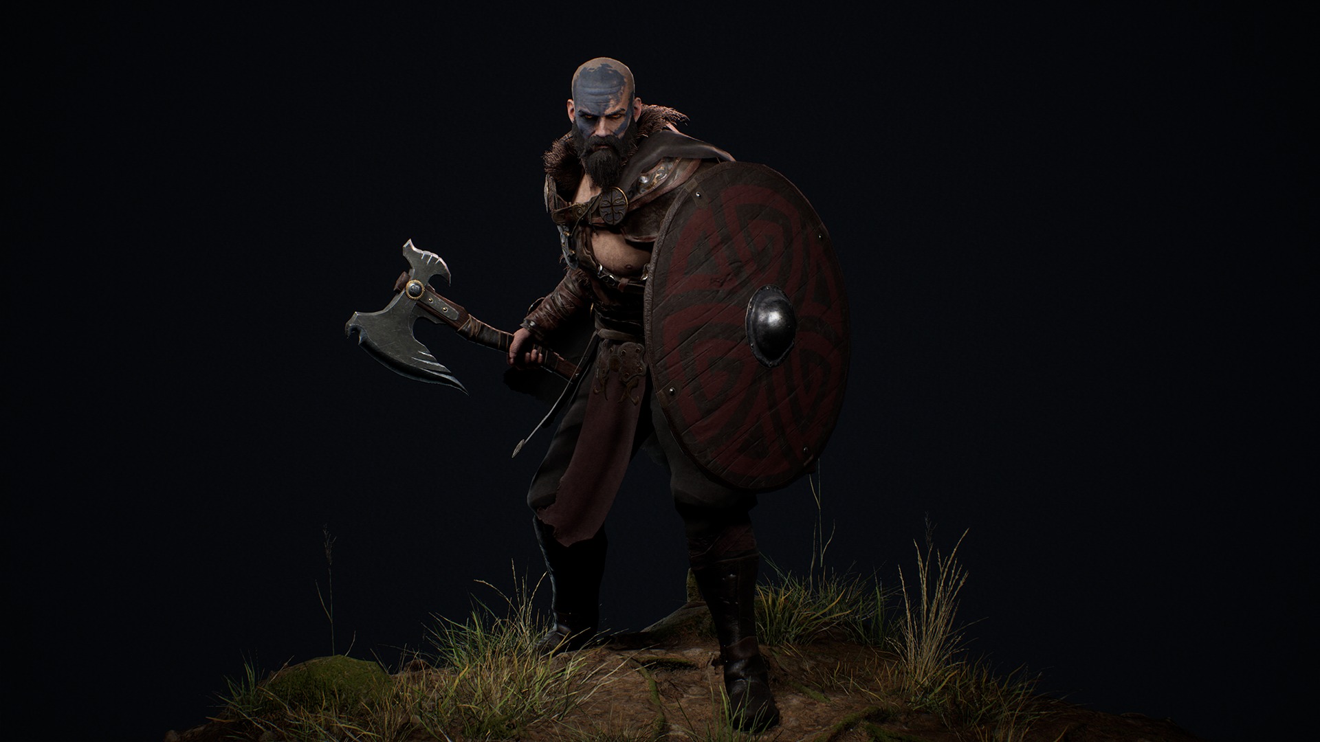 Viking Warrior  Low-poly 3D model_5