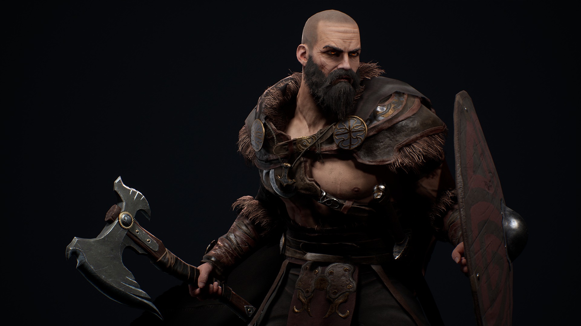 Viking Warrior  Low-poly 3D model_2