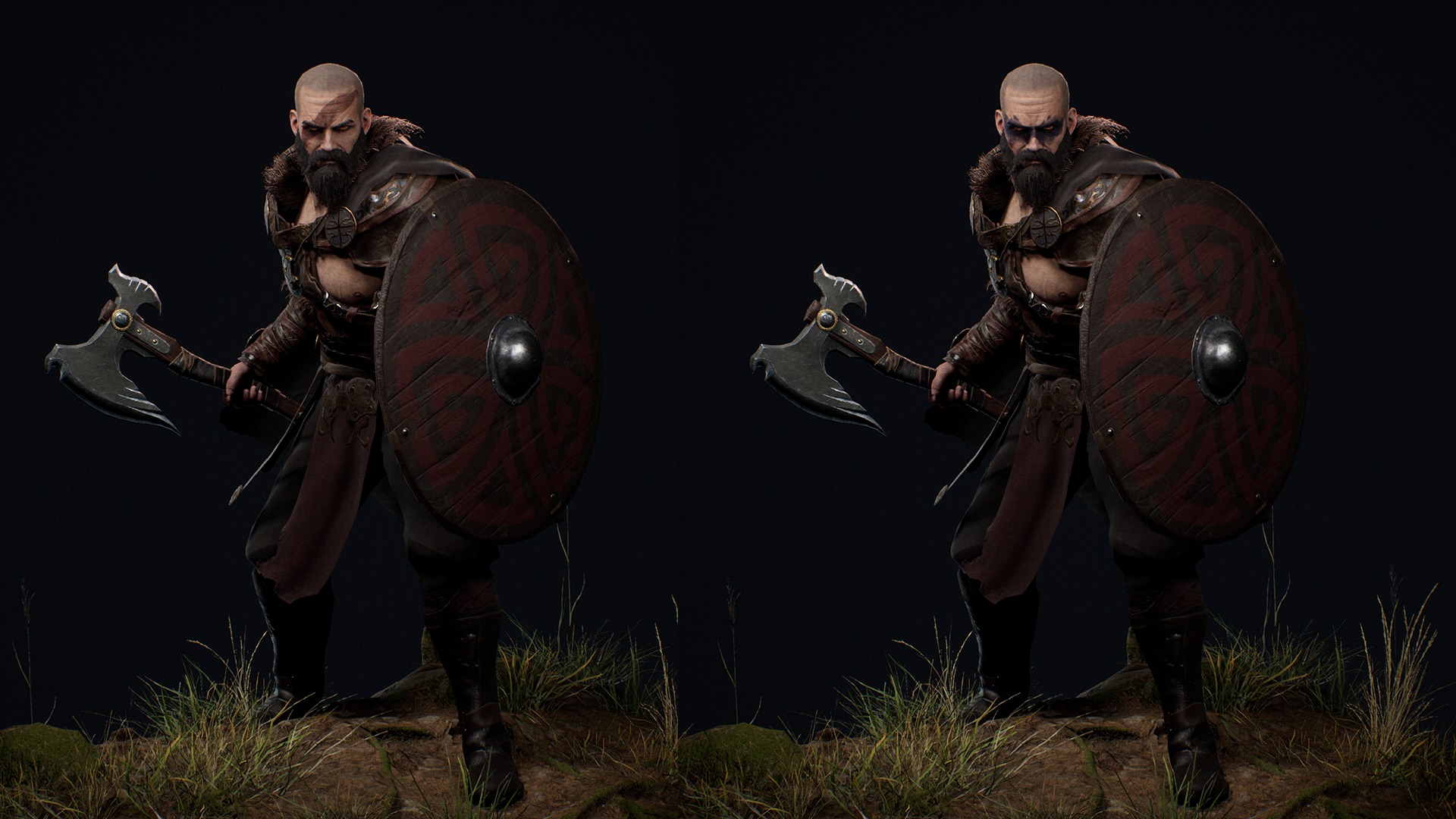 Viking Warrior  Low-poly 3D model_4