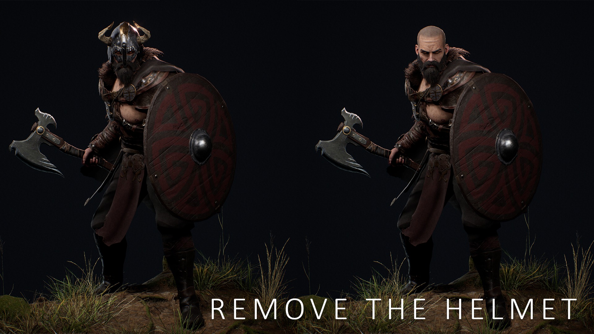 Viking Warrior  Low-poly 3D model_3