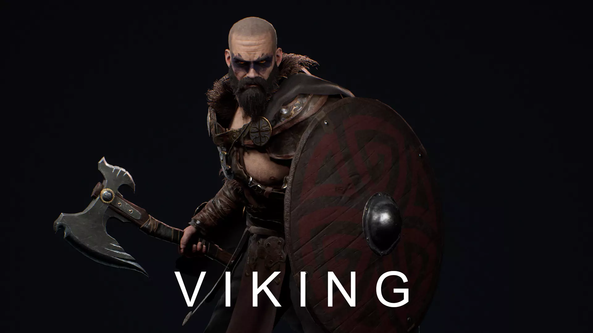 Viking Warrior  Low-poly 3D model_0