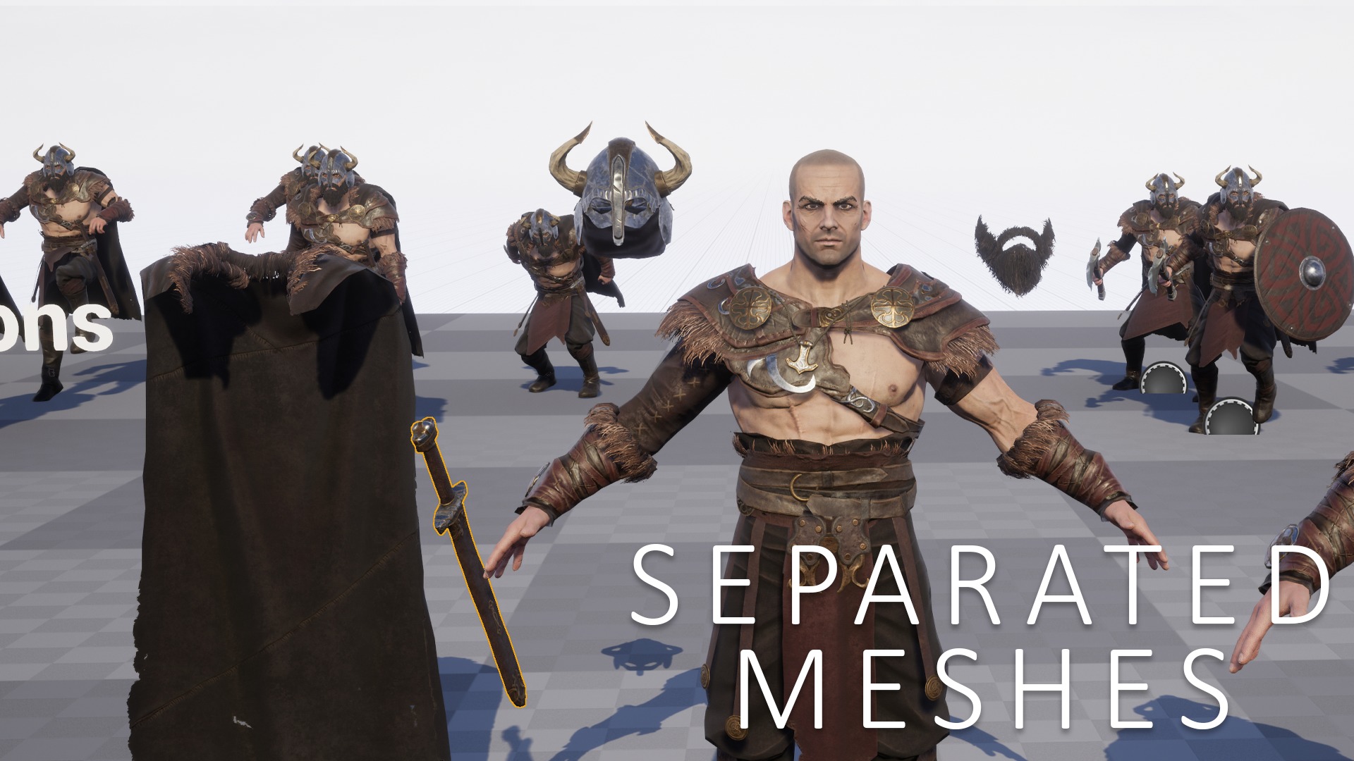 Viking Warrior  Low-poly 3D model_11