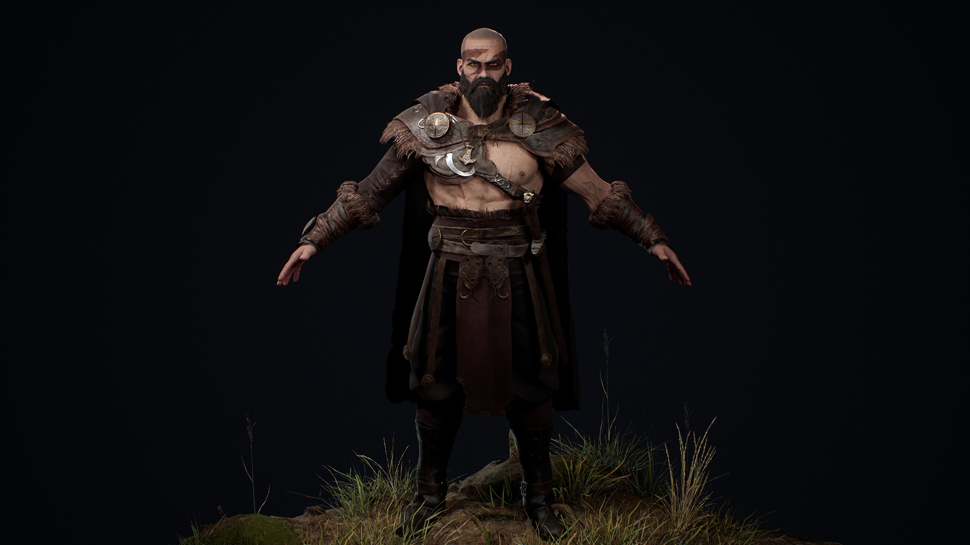 Viking Warrior  Low-poly 3D model_7