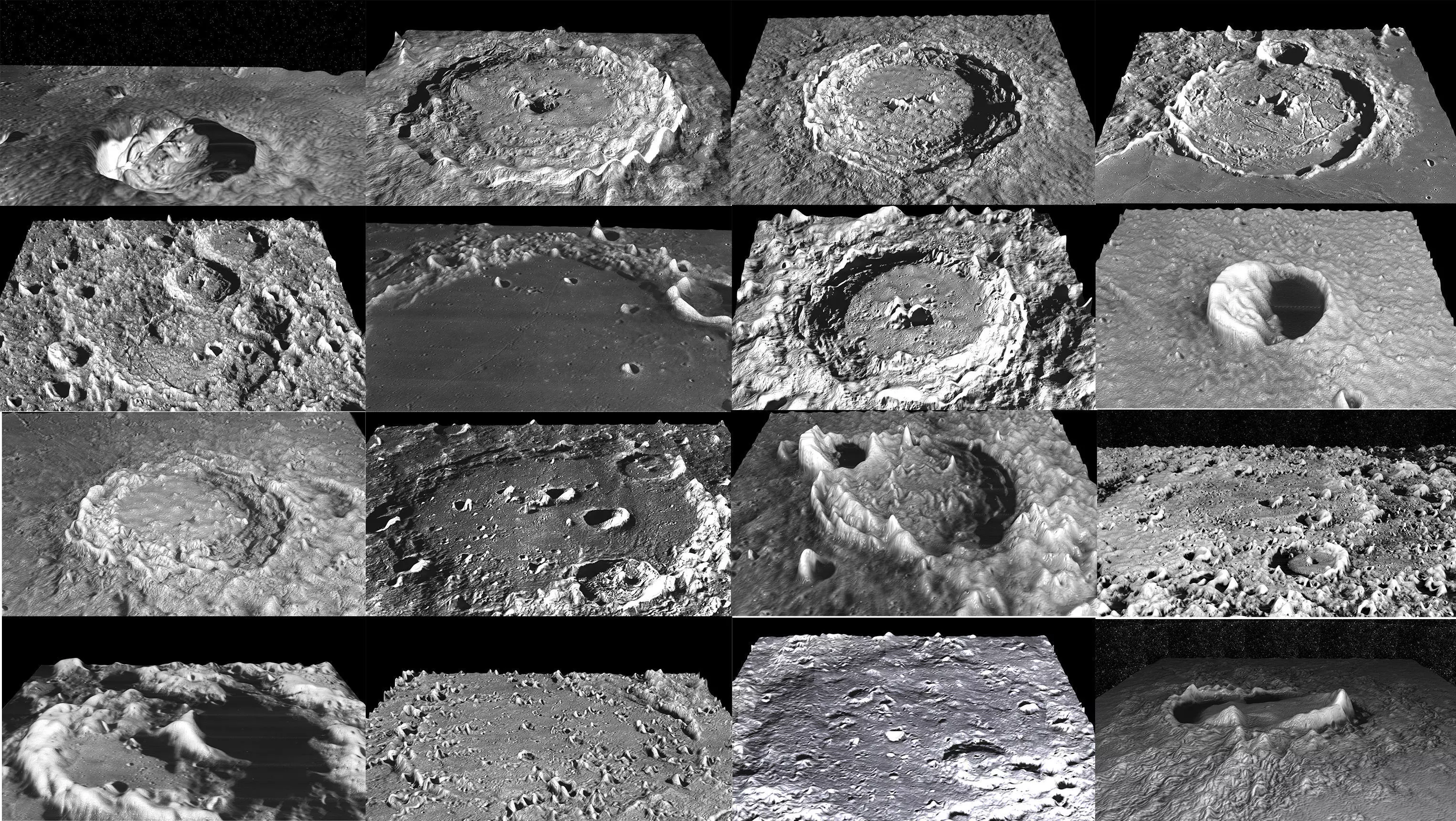 Lunar Craters Collection 3D model