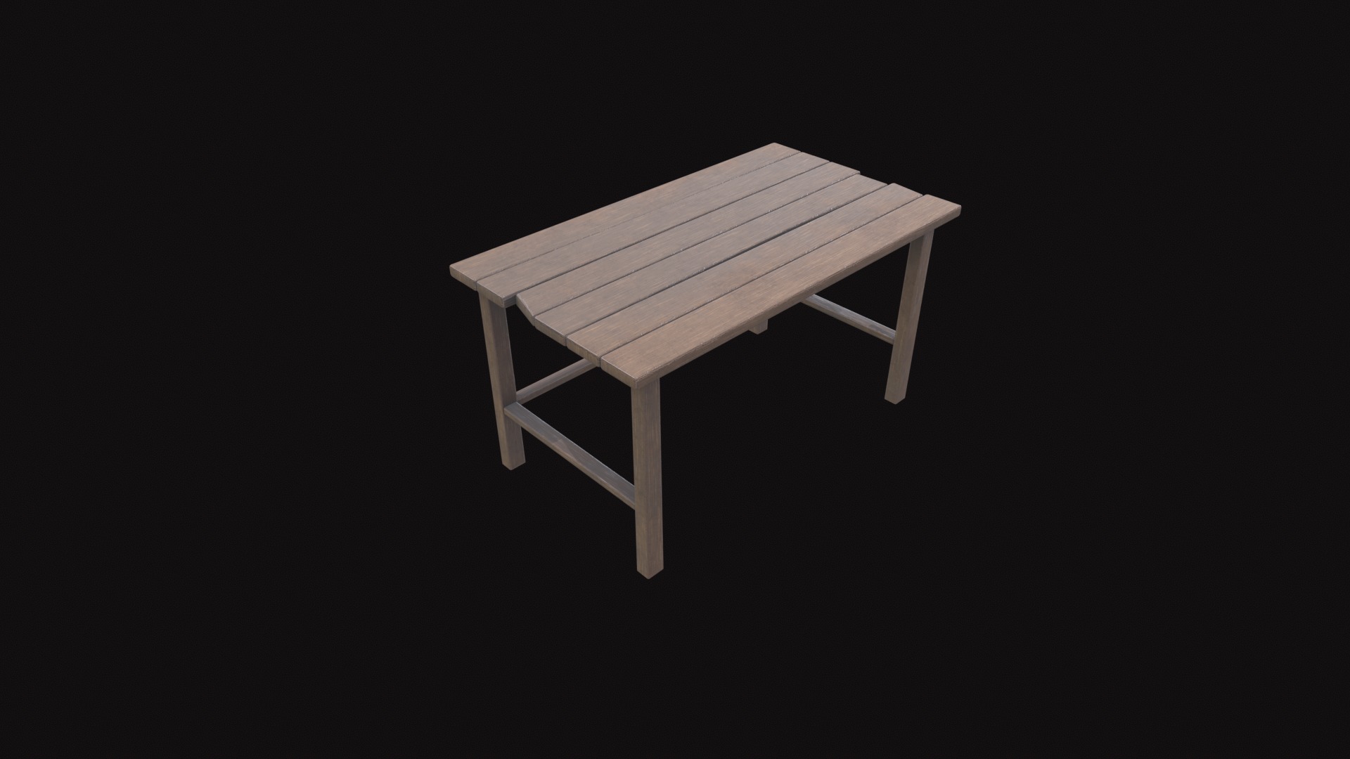 Medieval Table V01 Low-poly 3D model_6
