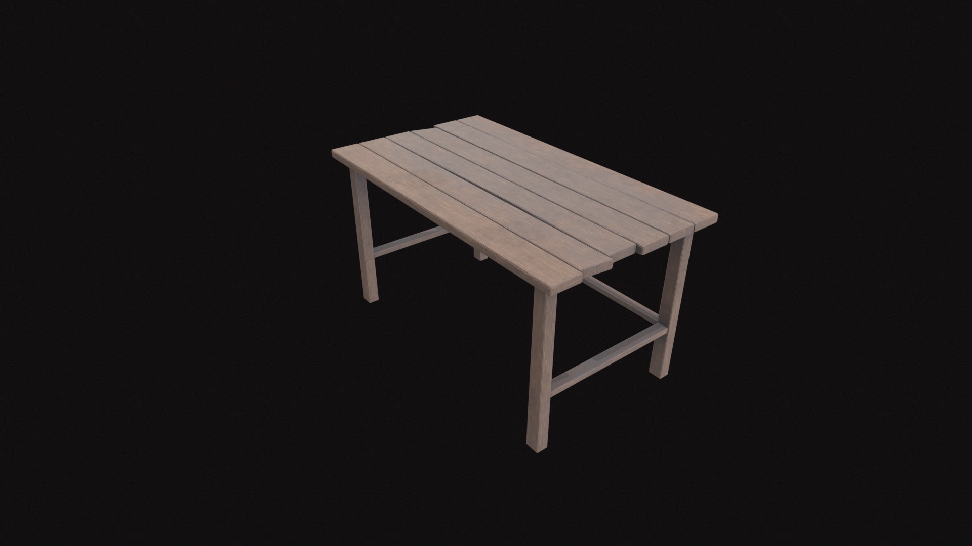 Medieval Table V01 Low-poly 3D model_5
