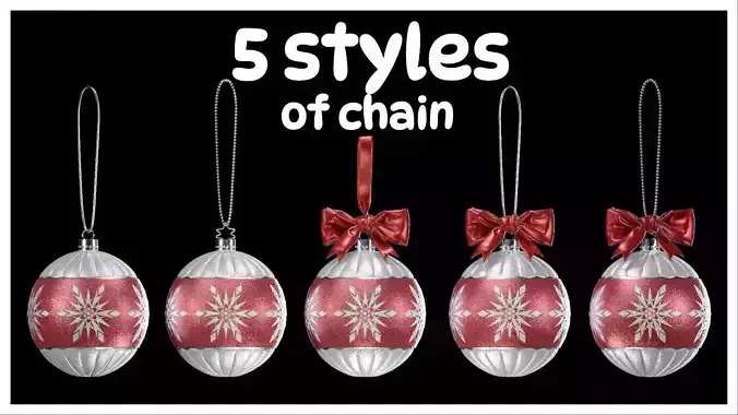 Christmas ornaments style 10 3D model