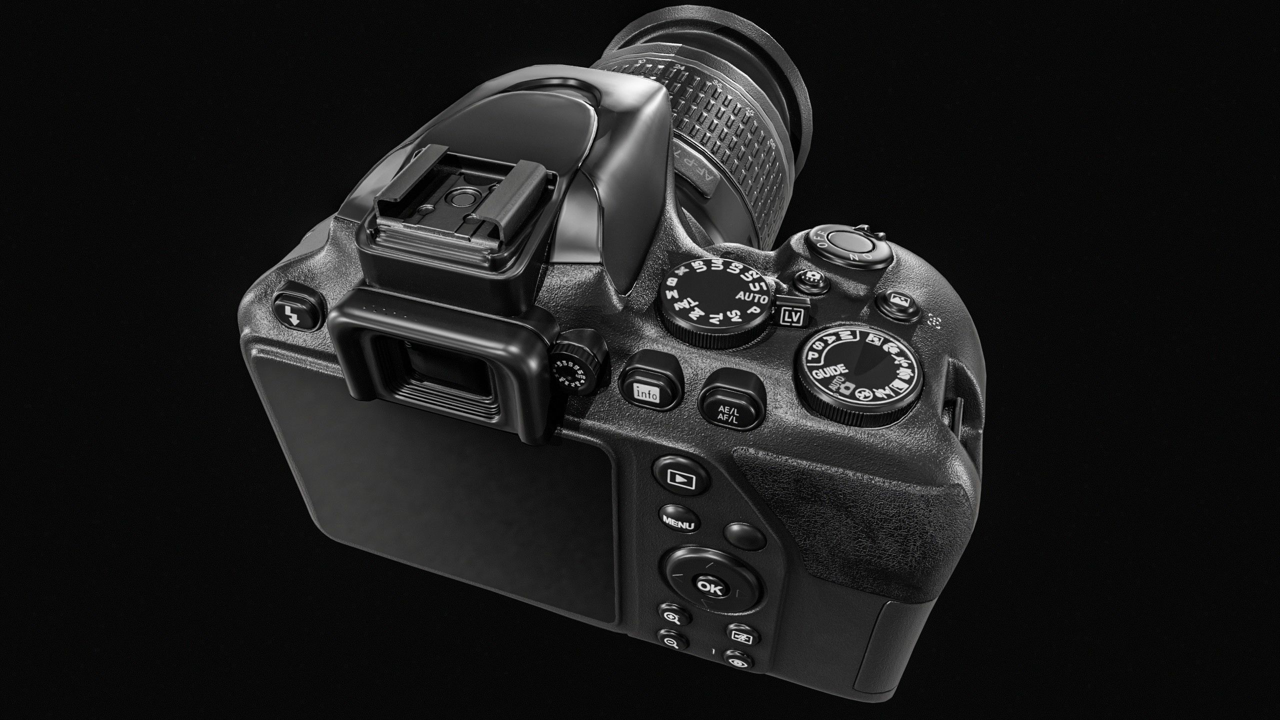 DSLR Camera With 2 lenses Low-poly 3D model_8