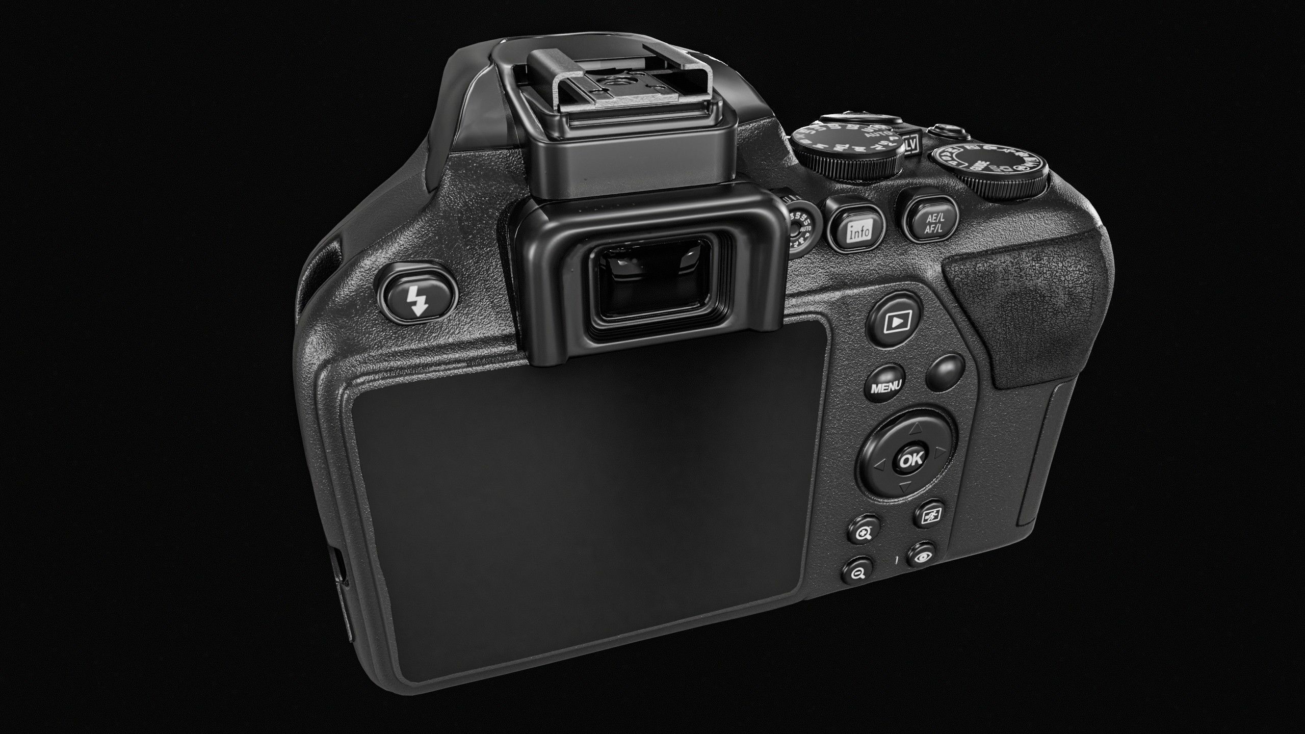 DSLR Camera With 2 lenses Low-poly 3D model_19