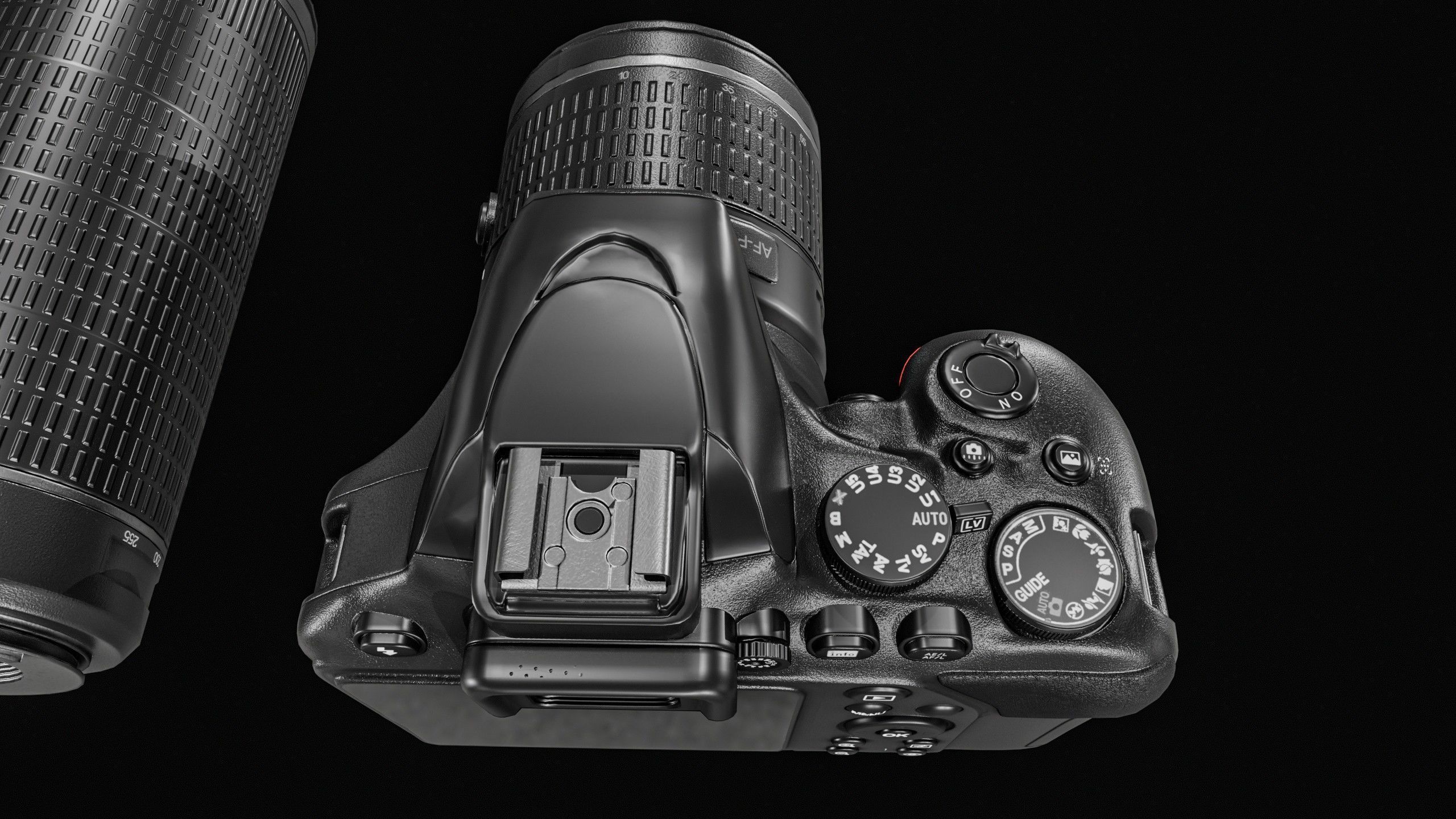 DSLR Camera With 2 lenses Low-poly 3D model_2