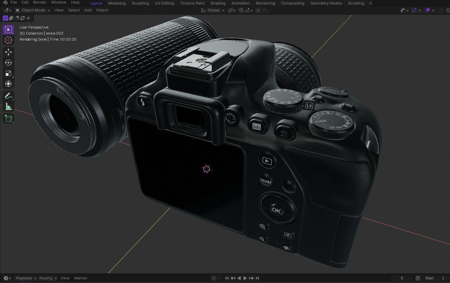 DSLR Camera With 2 lenses Low-poly 3D model_26