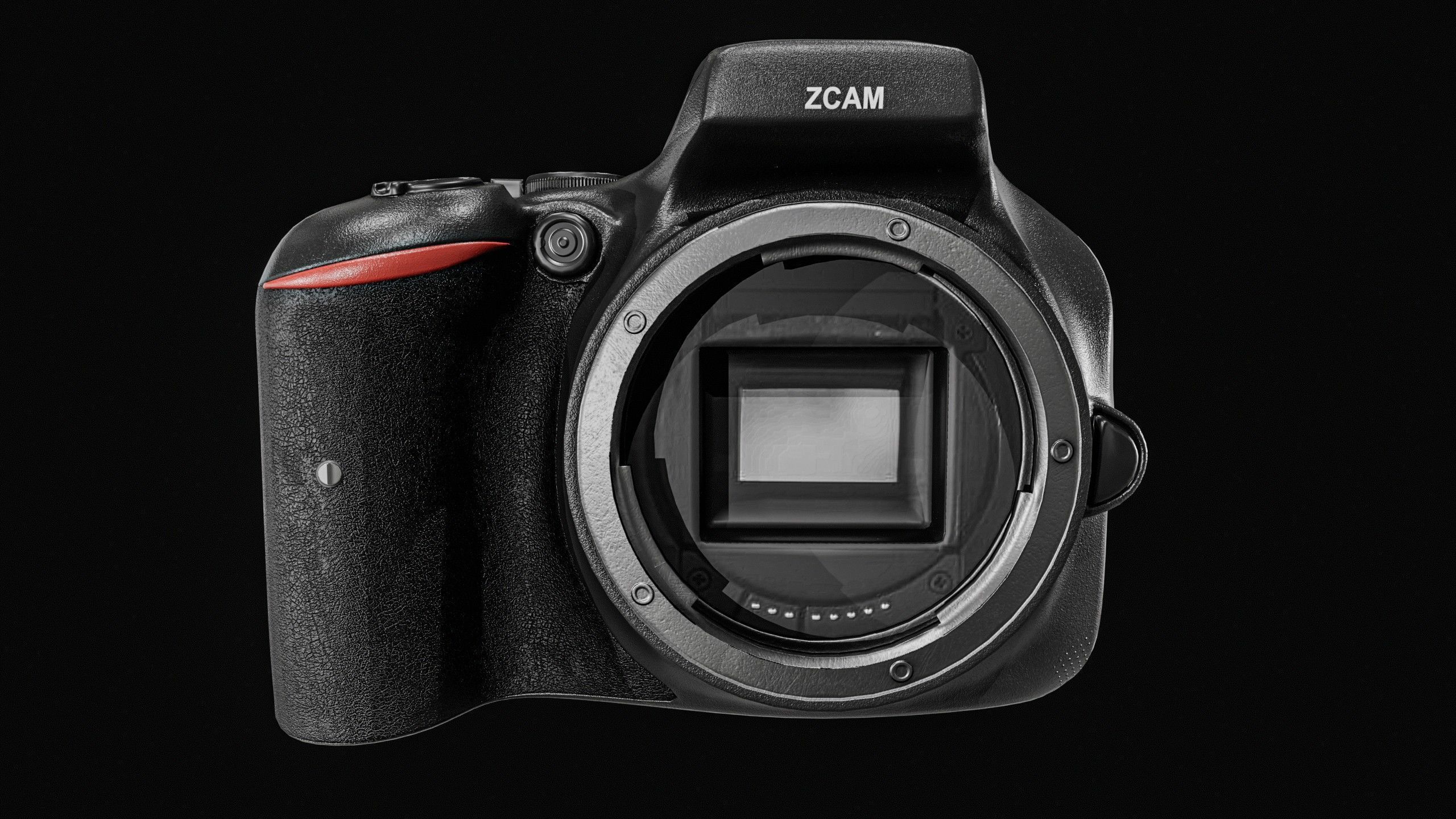 DSLR Camera With 2 lenses Low-poly 3D model_9