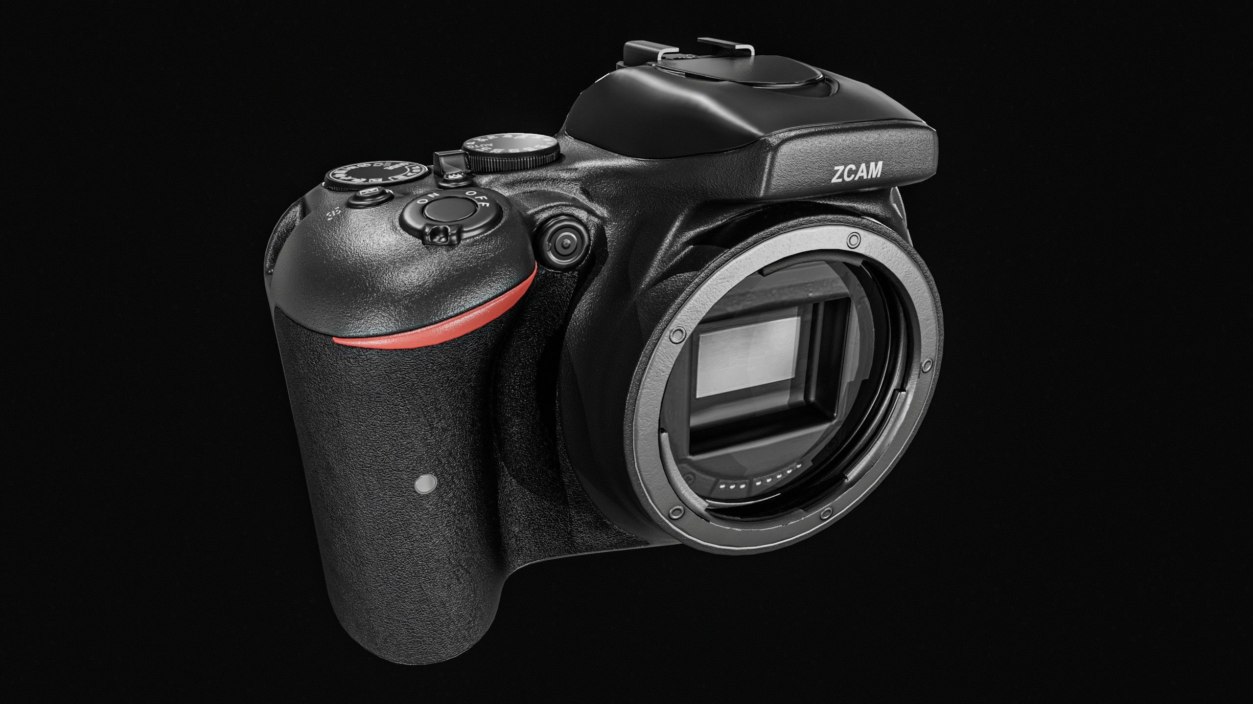 DSLR Camera With 2 lenses Low-poly 3D model_18