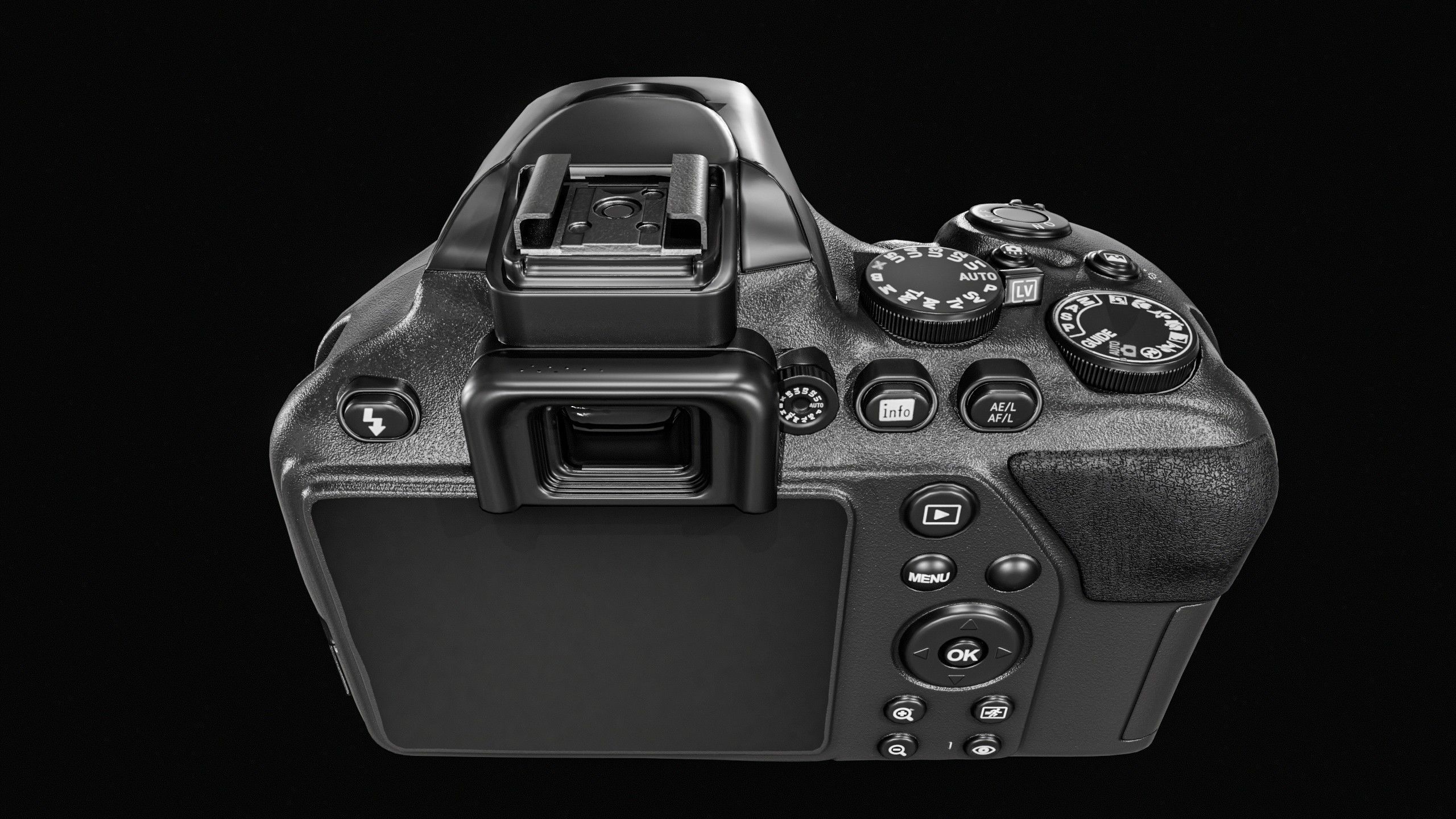 DSLR Camera With 2 lenses Low-poly 3D model_11