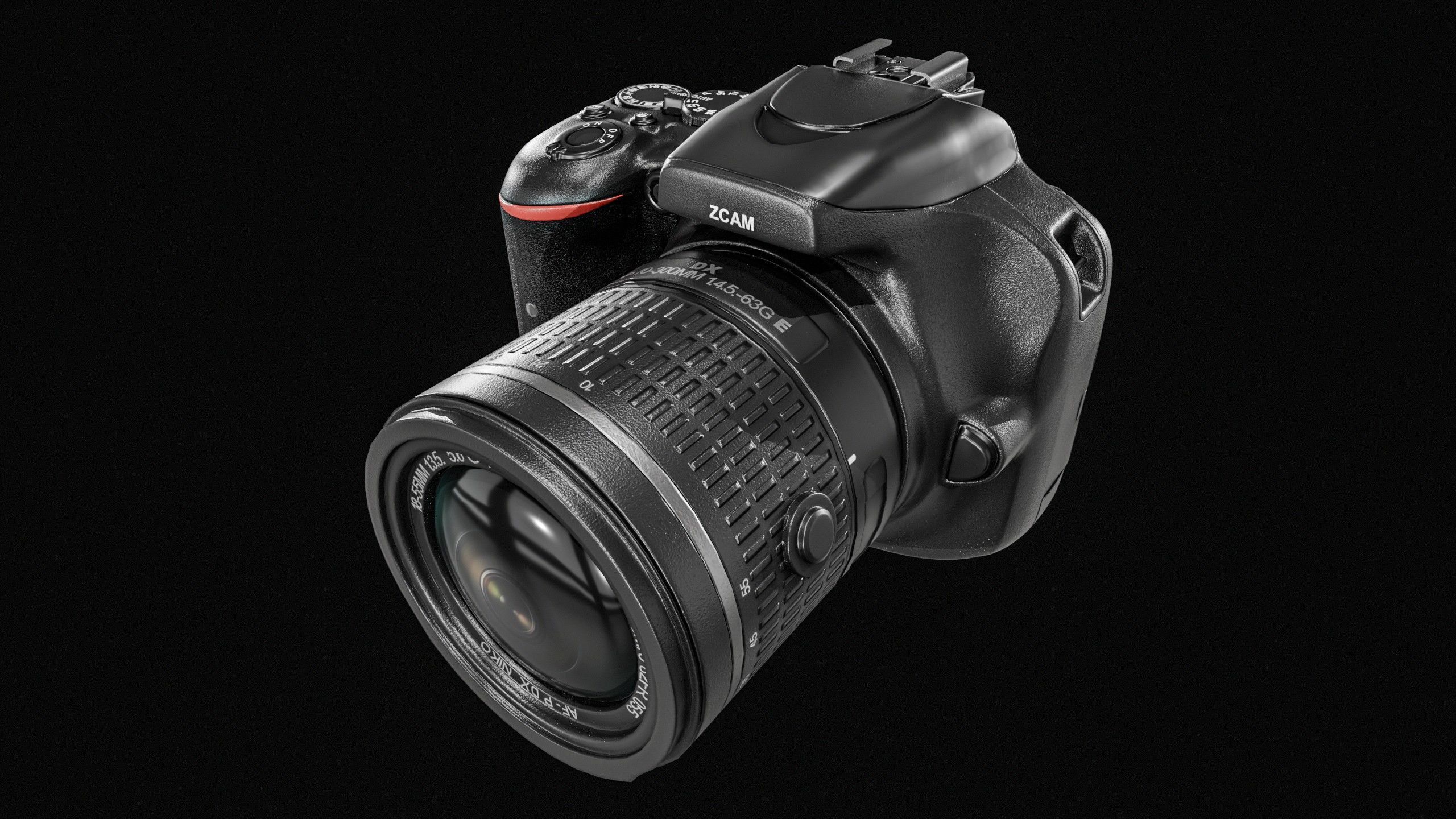 DSLR Camera With 2 lenses Low-poly 3D model_7