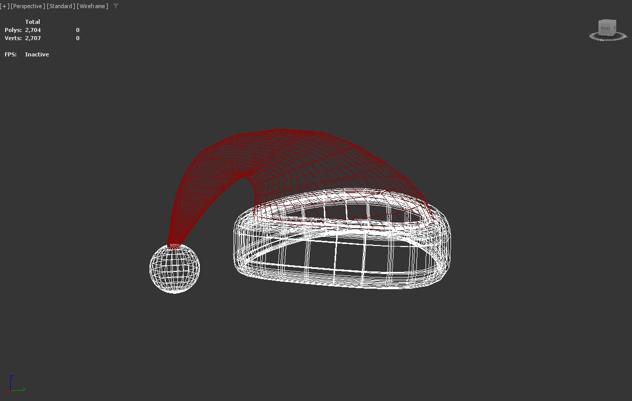 Stylized Low-Poly Santa Claus Christmas Hat Low-poly 3D model_7