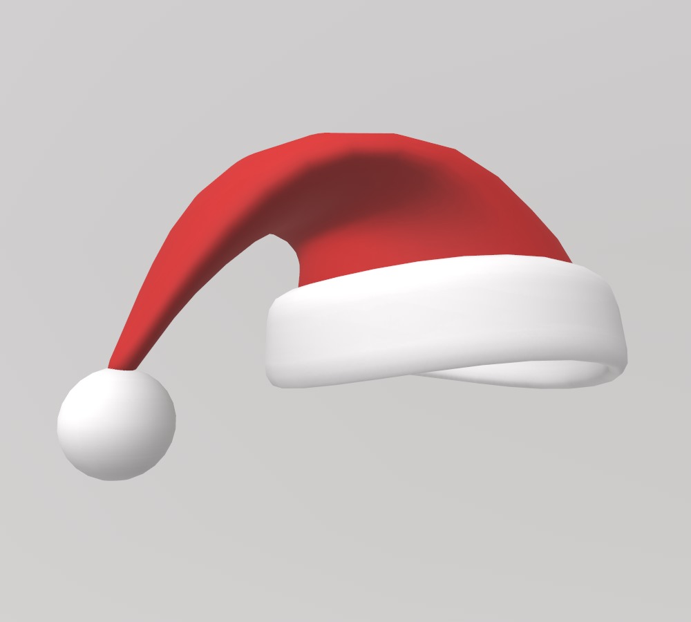 Stylized Low-Poly Santa Claus Christmas Hat Low-poly 3D model_2