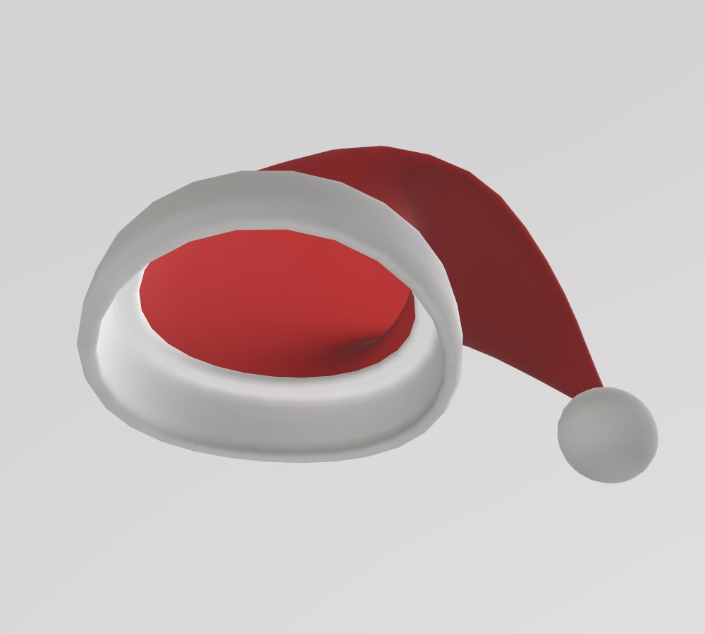Stylized Low-Poly Santa Claus Christmas Hat Low-poly 3D model_5