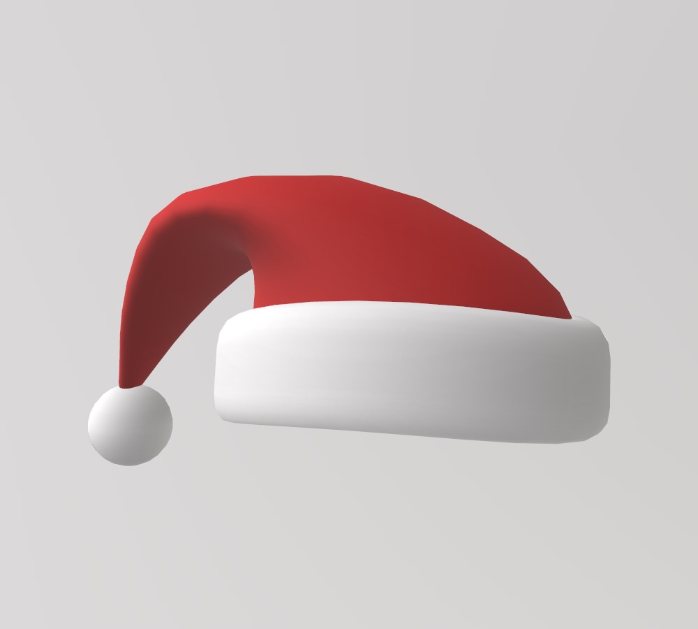 Stylized Low-Poly Santa Claus Christmas Hat Low-poly 3D model_6