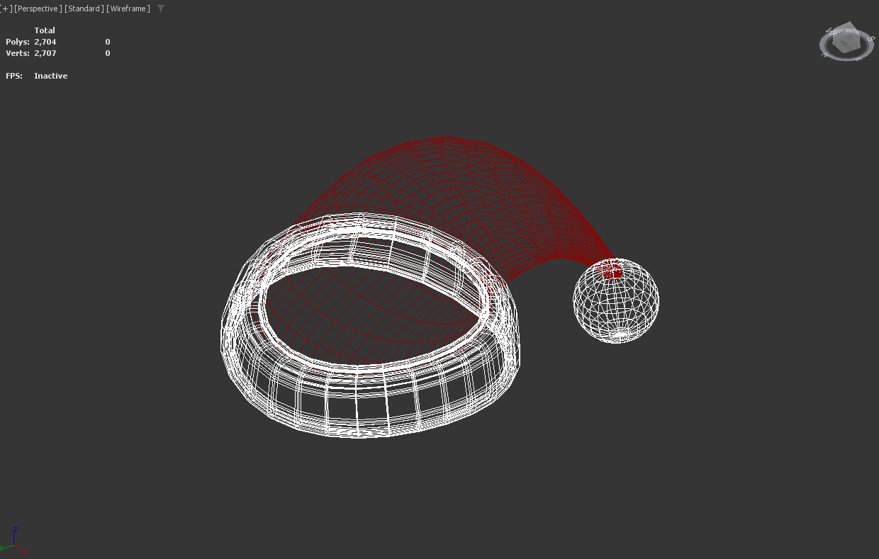 Stylized Low-Poly Santa Claus Christmas Hat Low-poly 3D model_8