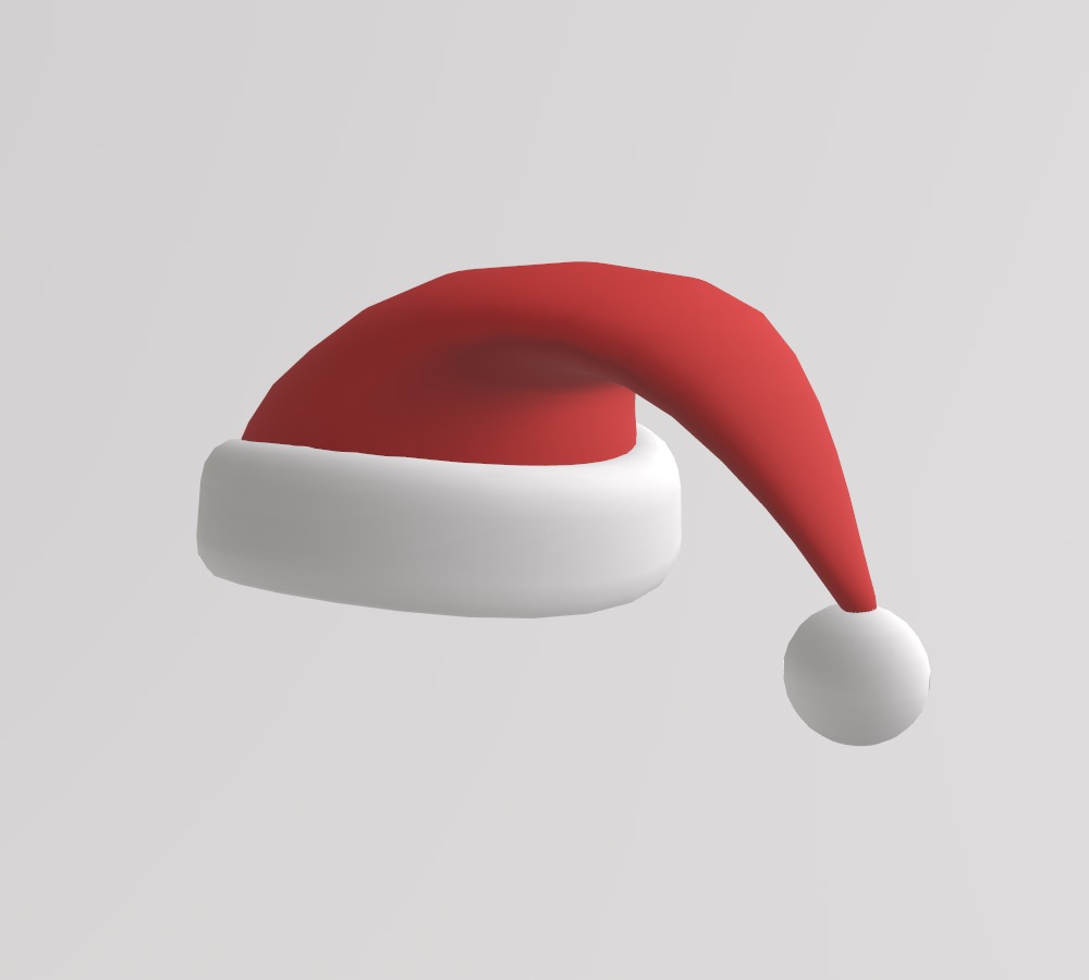 Stylized Low-Poly Santa Claus Christmas Hat Low-poly 3D model_3