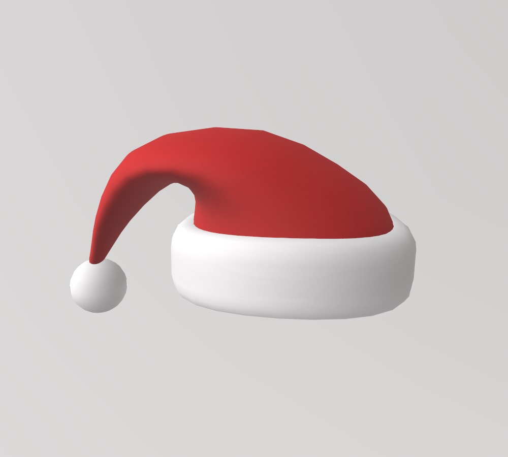 Stylized Low-Poly Santa Claus Christmas Hat Low-poly 3D model_4