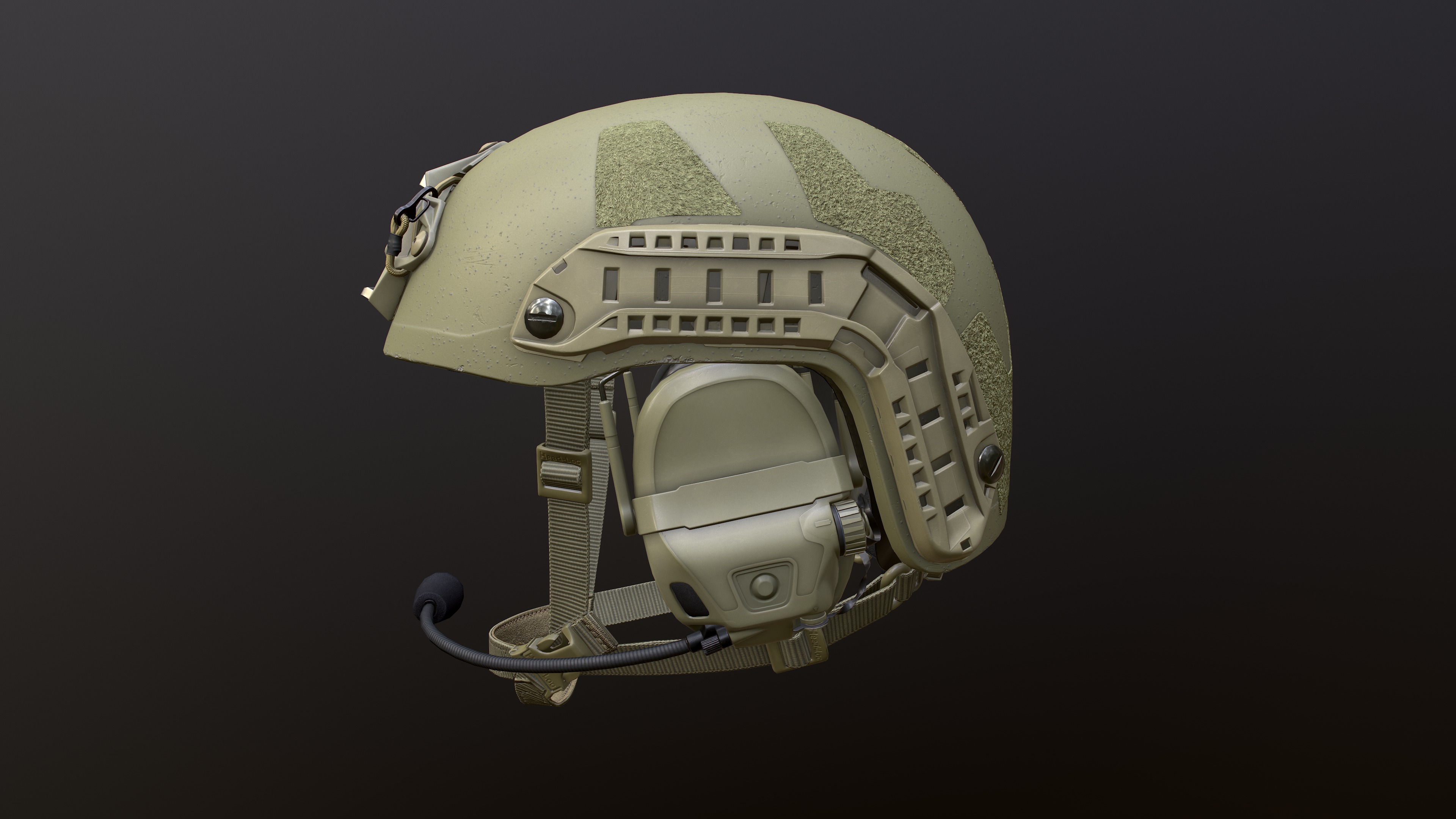 FAST Helmet and AMP Headset Low-poly 3D model_6