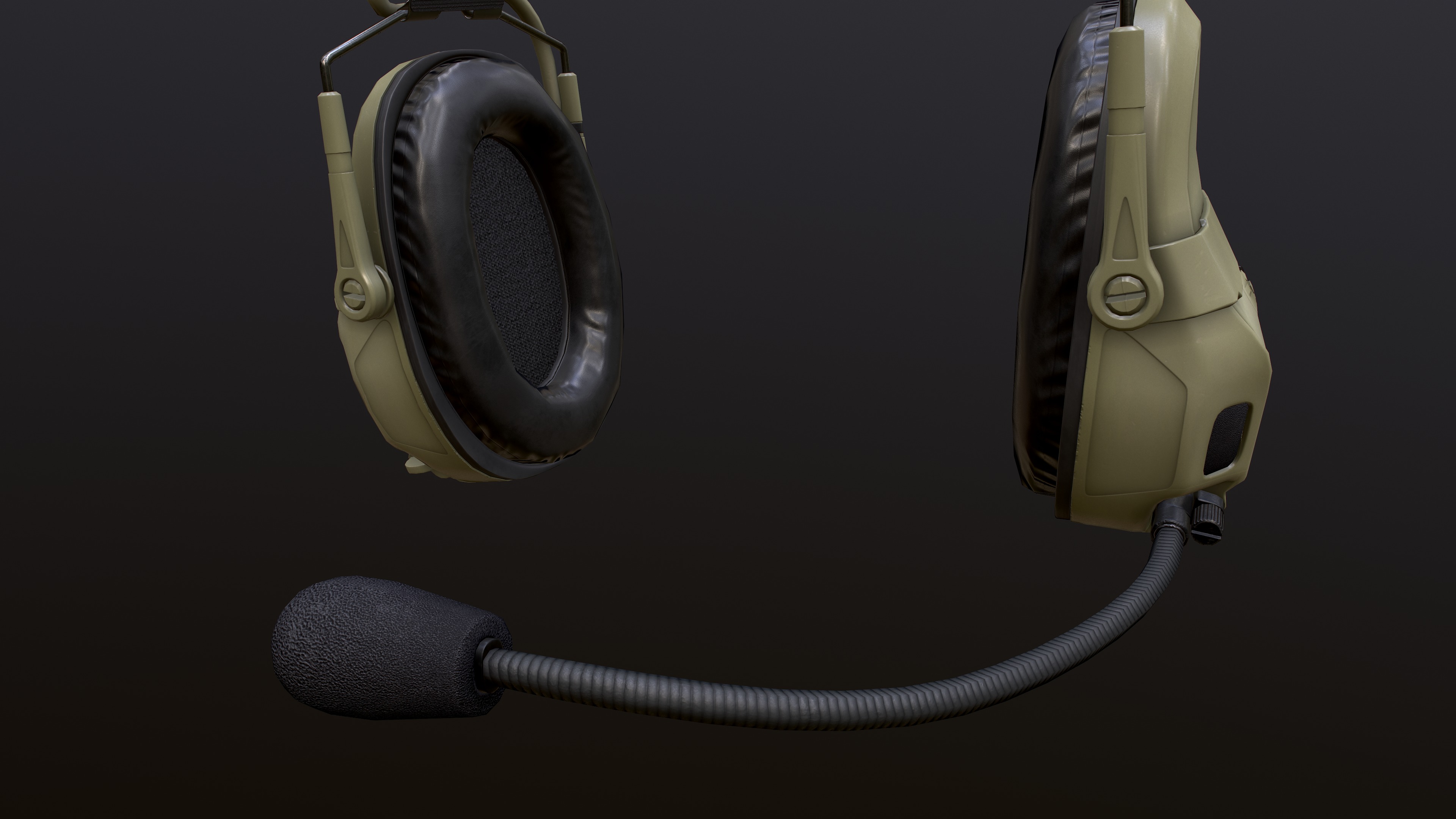 FAST Helmet and AMP Headset Low-poly 3D model_23
