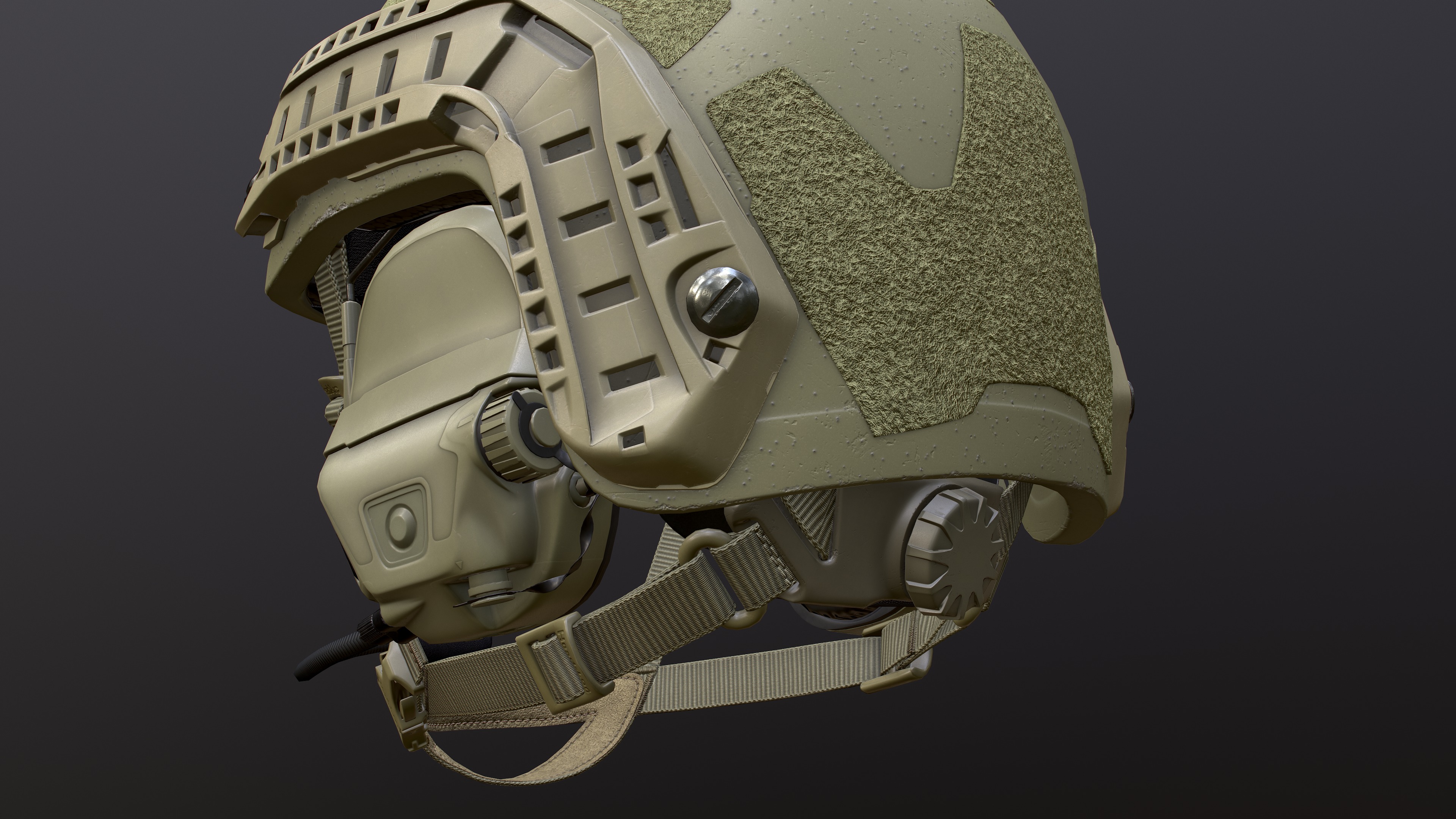 FAST Helmet and AMP Headset Low-poly 3D model_10