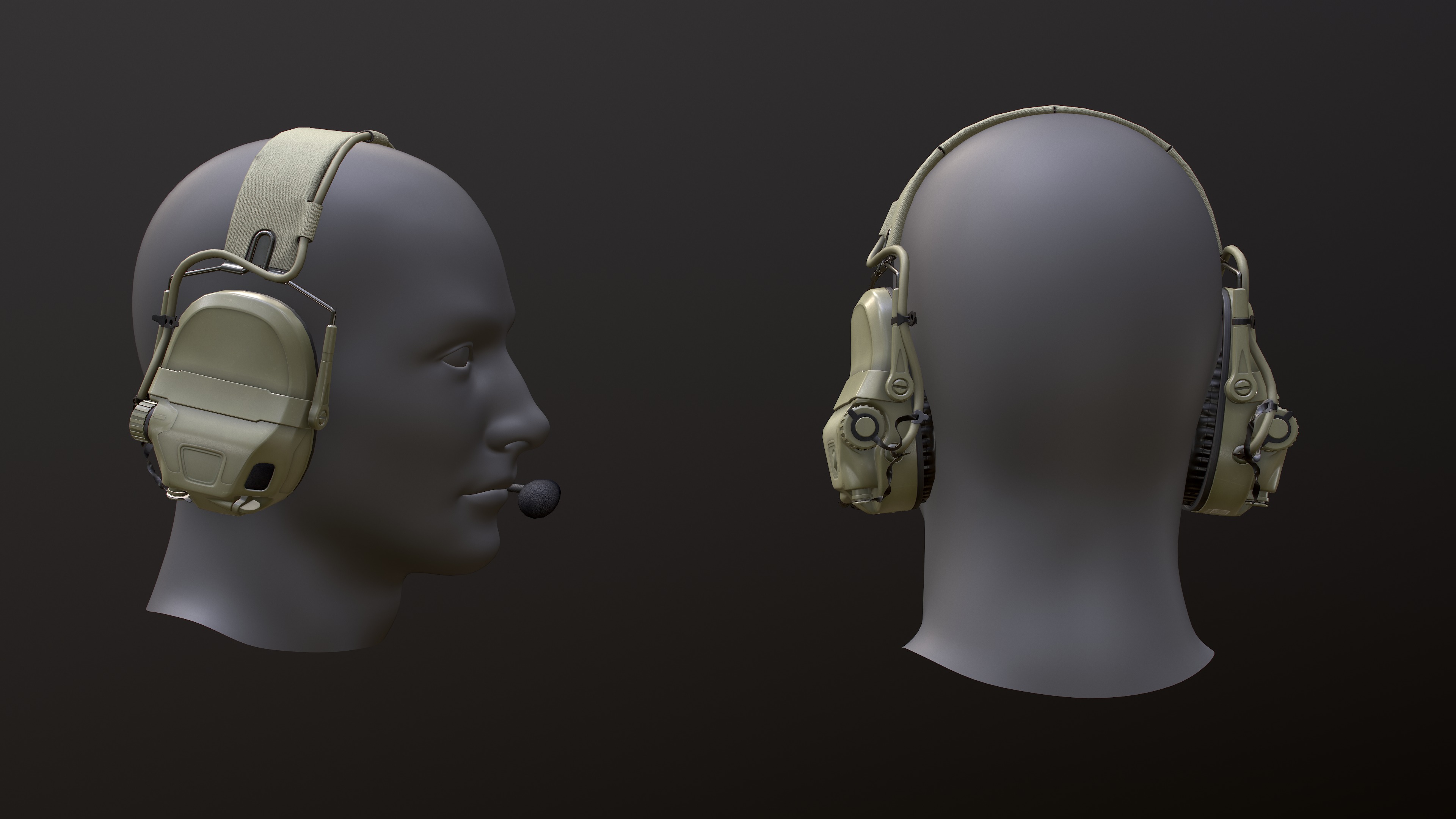 FAST Helmet and AMP Headset Low-poly 3D model_35