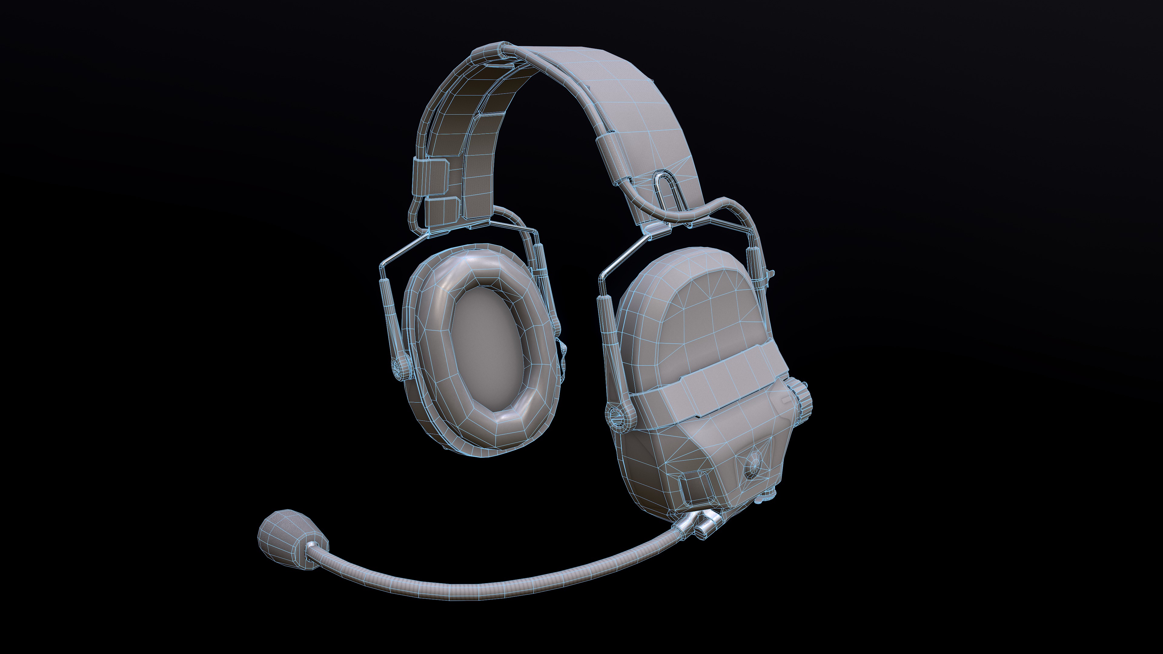 FAST Helmet and AMP Headset Low-poly 3D model_54