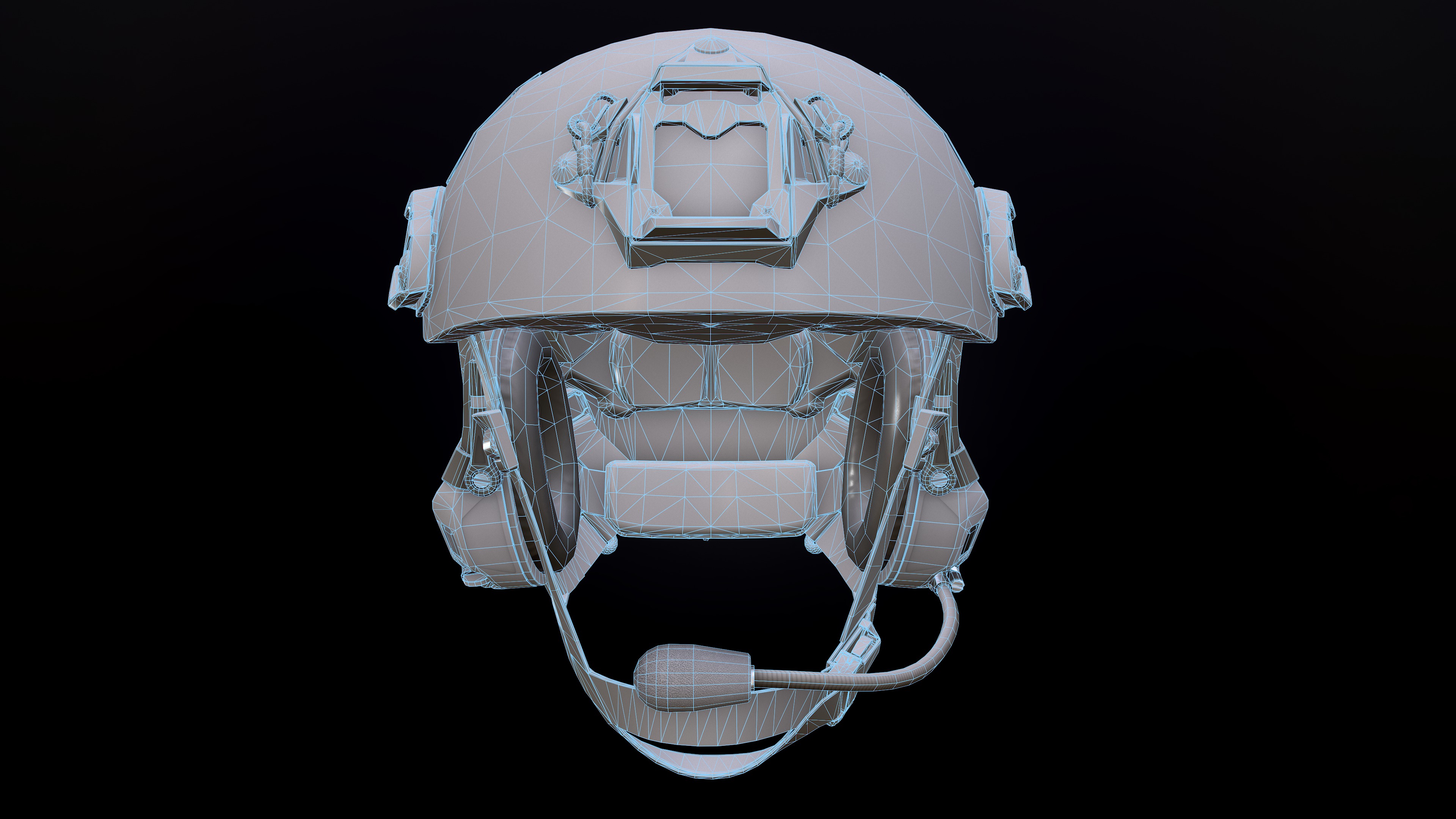 FAST Helmet and AMP Headset Low-poly 3D model_39