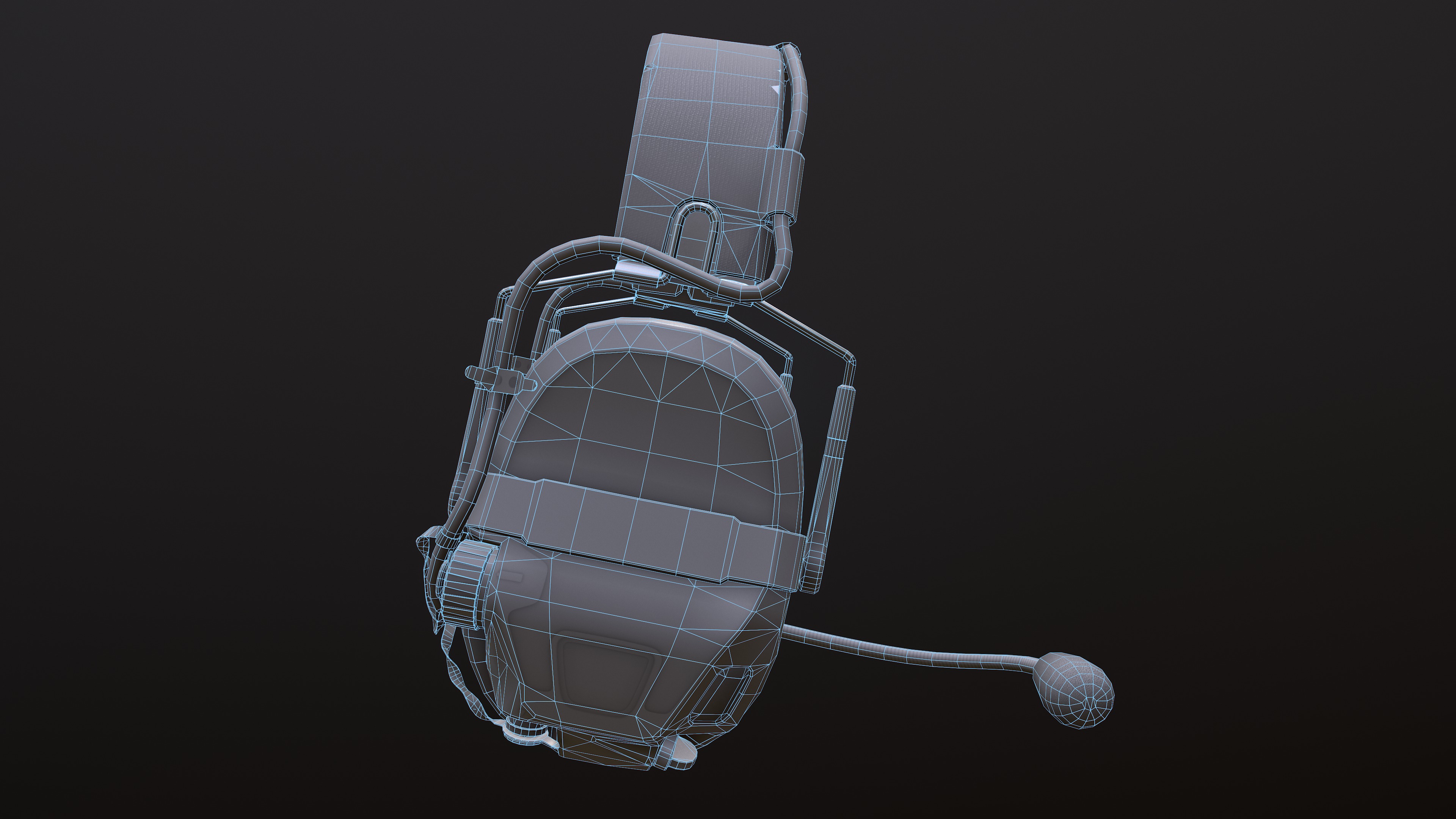 FAST Helmet and AMP Headset Low-poly 3D model_57