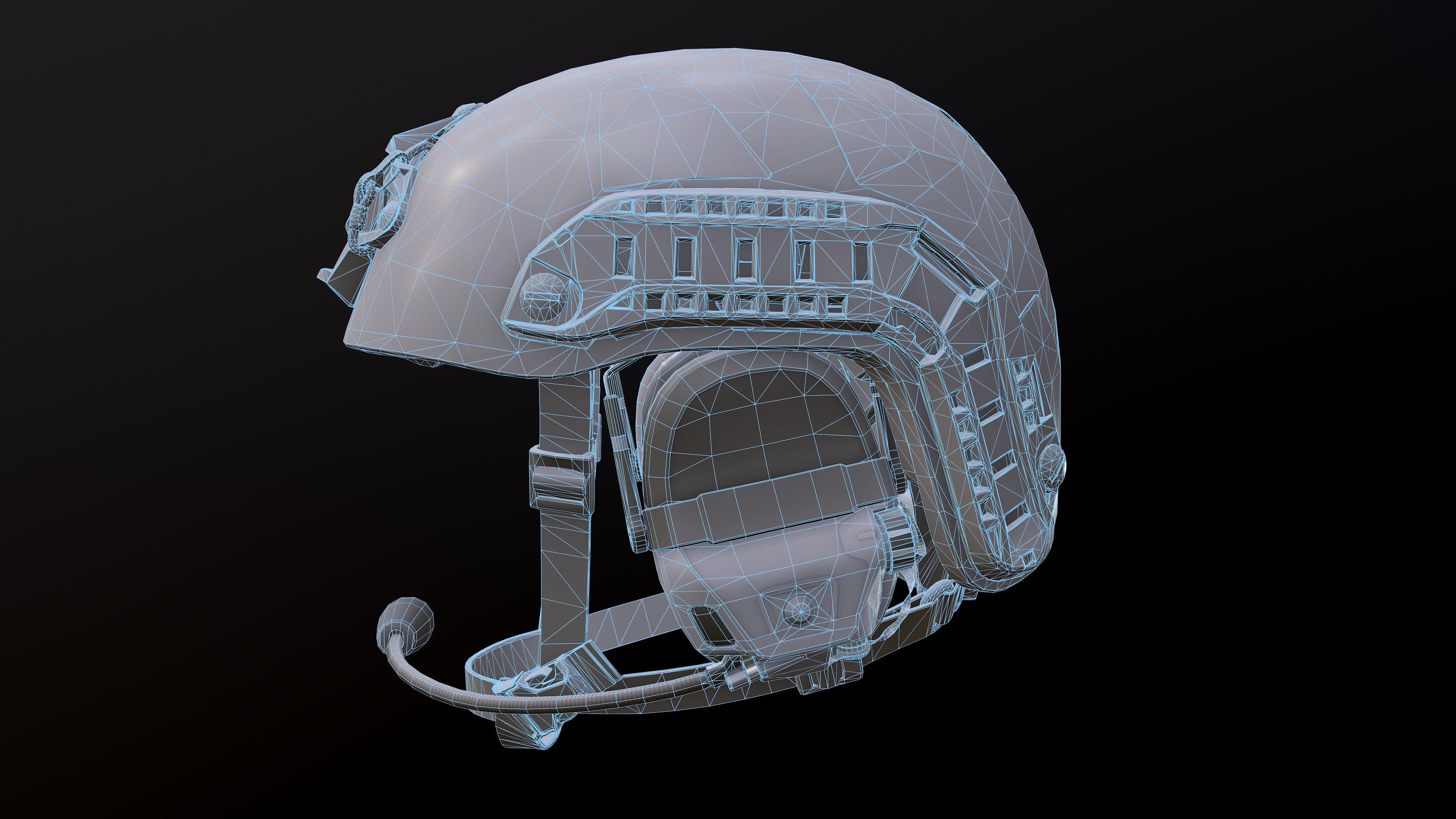 FAST Helmet and AMP Headset Low-poly 3D model_41
