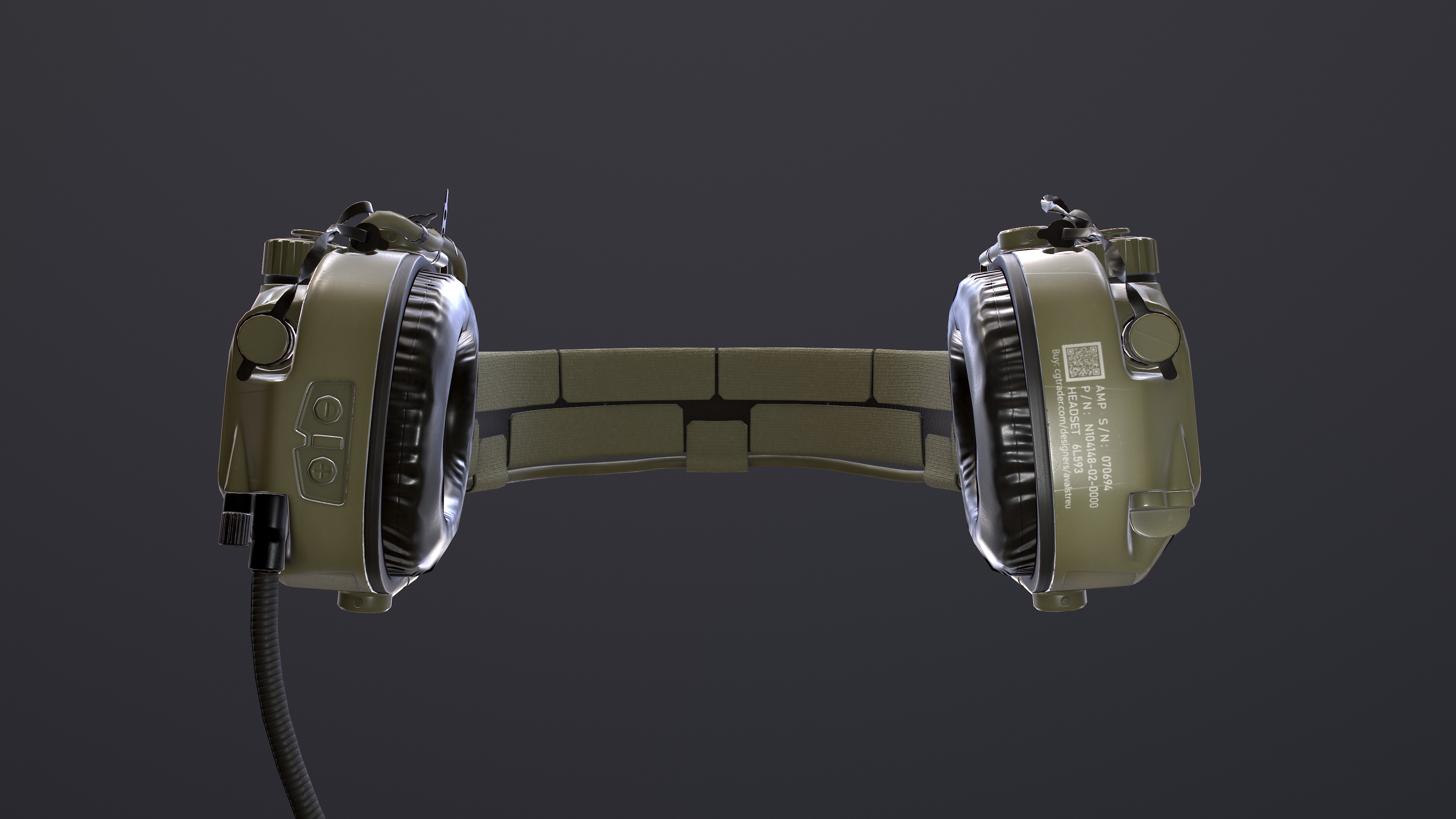 FAST Helmet and AMP Headset Low-poly 3D model_22