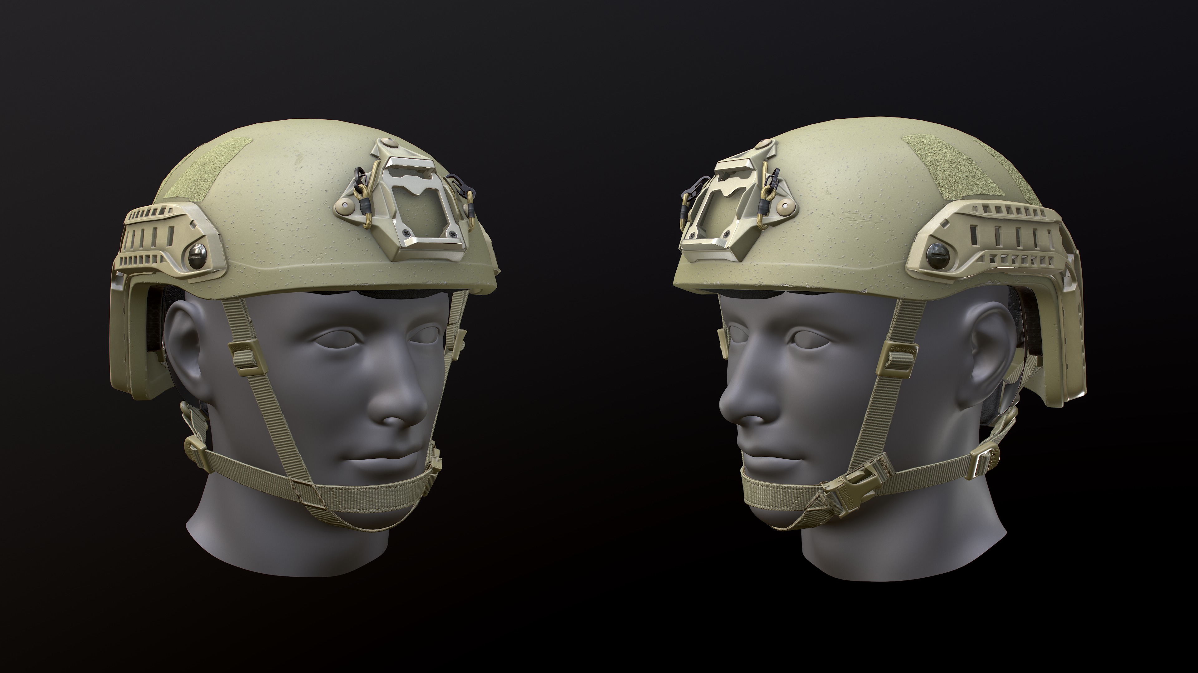 FAST Helmet and AMP Headset Low-poly 3D model_32