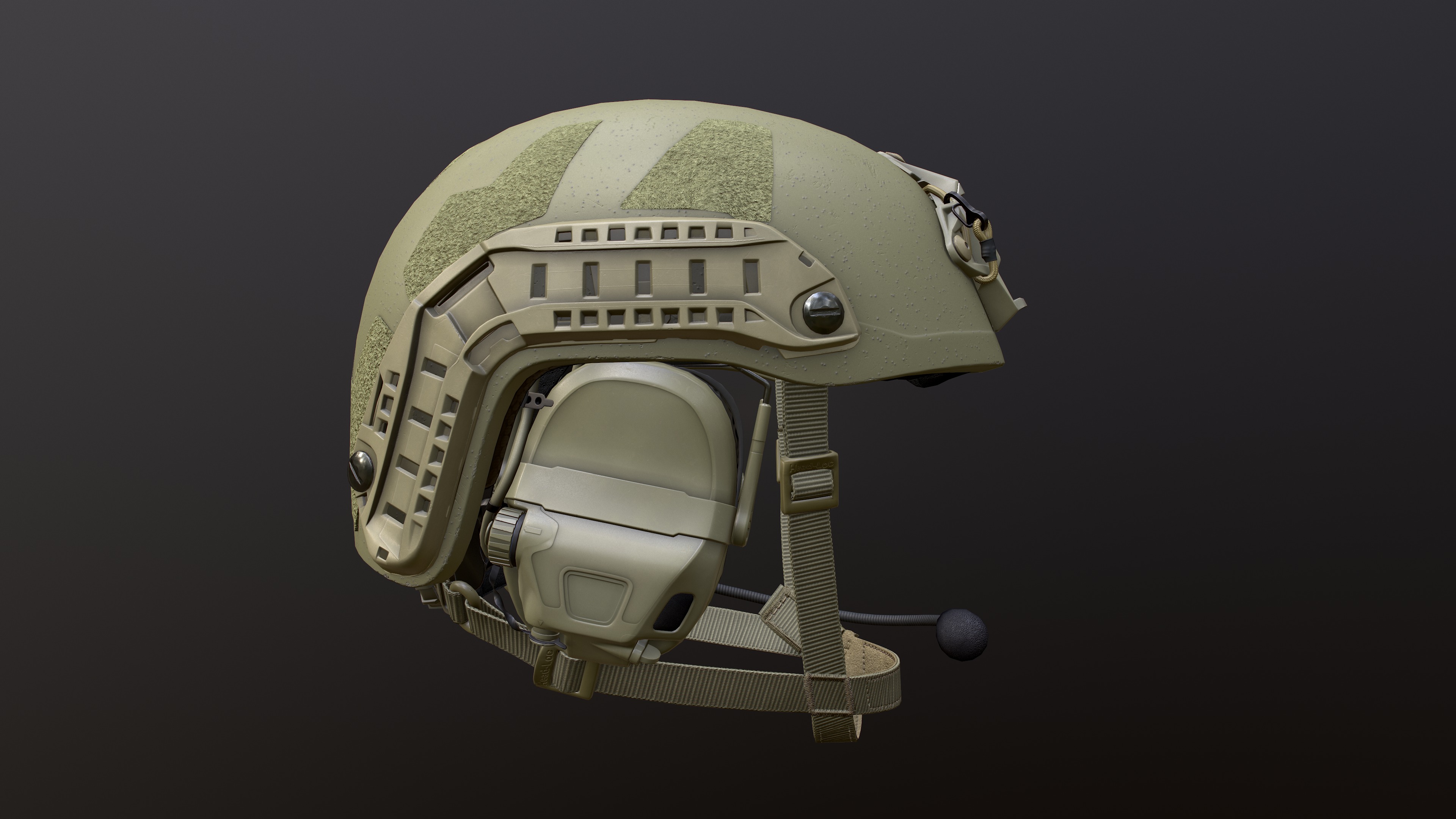 FAST Helmet and AMP Headset Low-poly 3D model_4