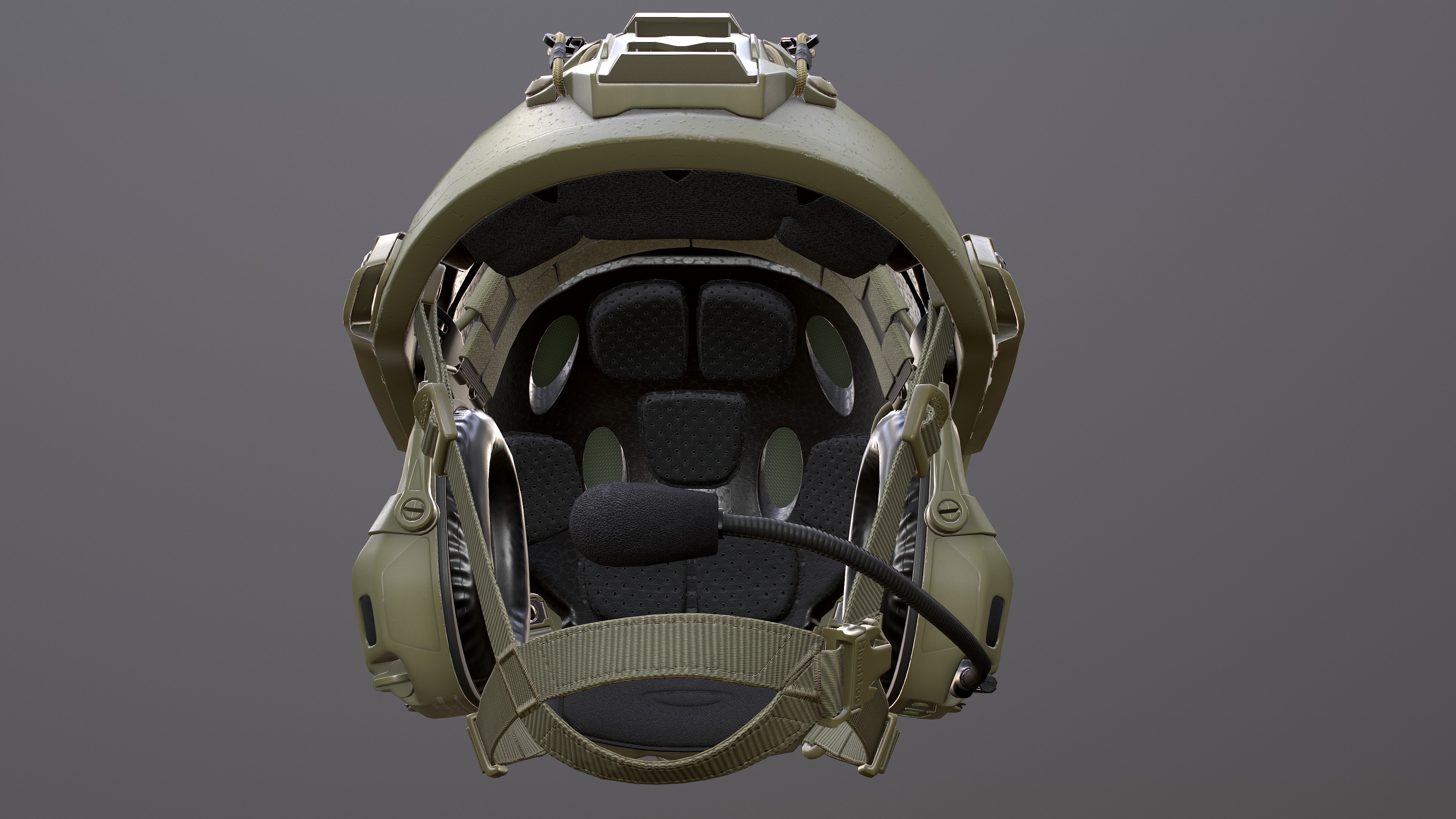 FAST Helmet and AMP Headset Low-poly 3D model_8