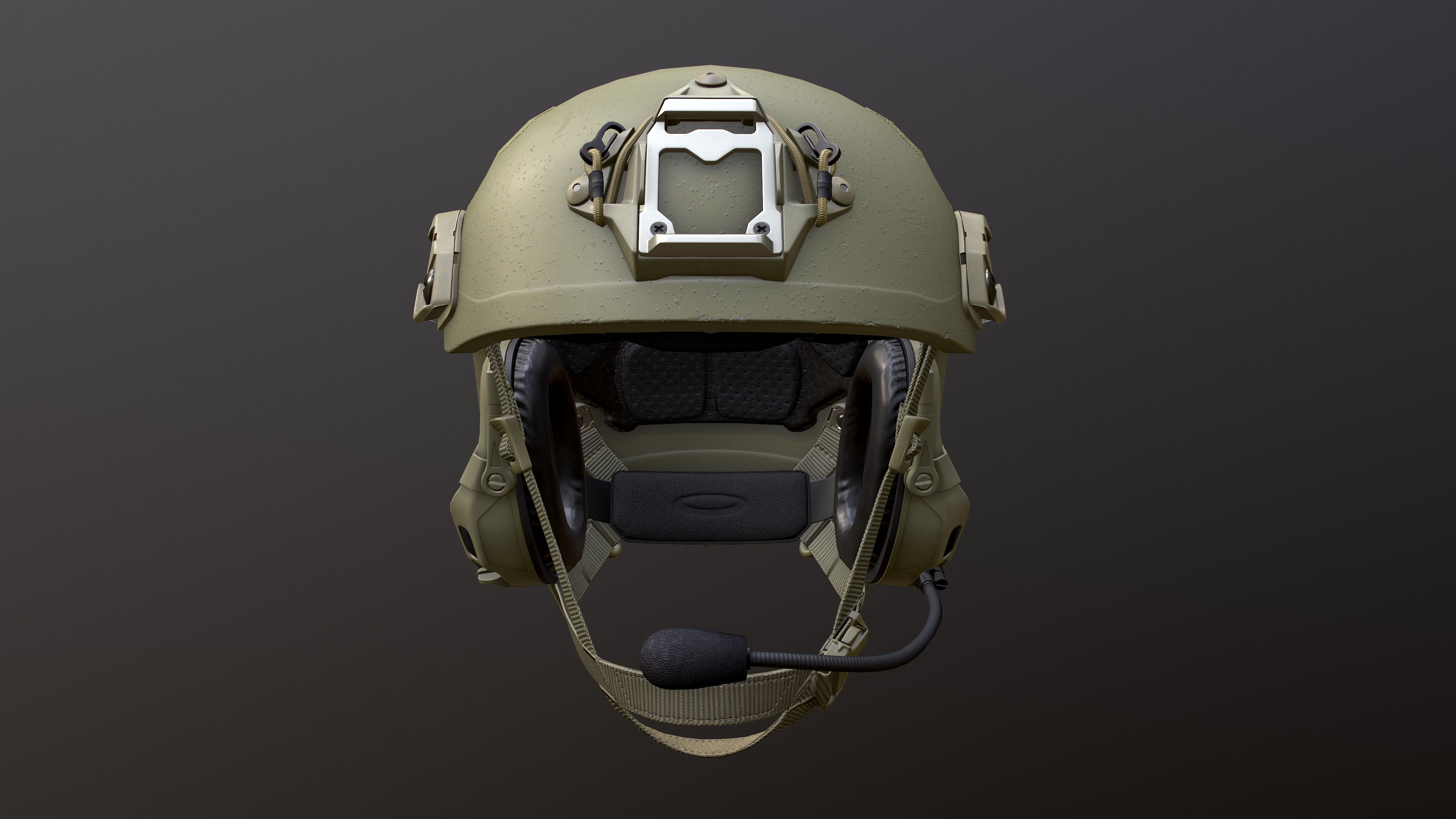 FAST Helmet and AMP Headset Low-poly 3D model_2