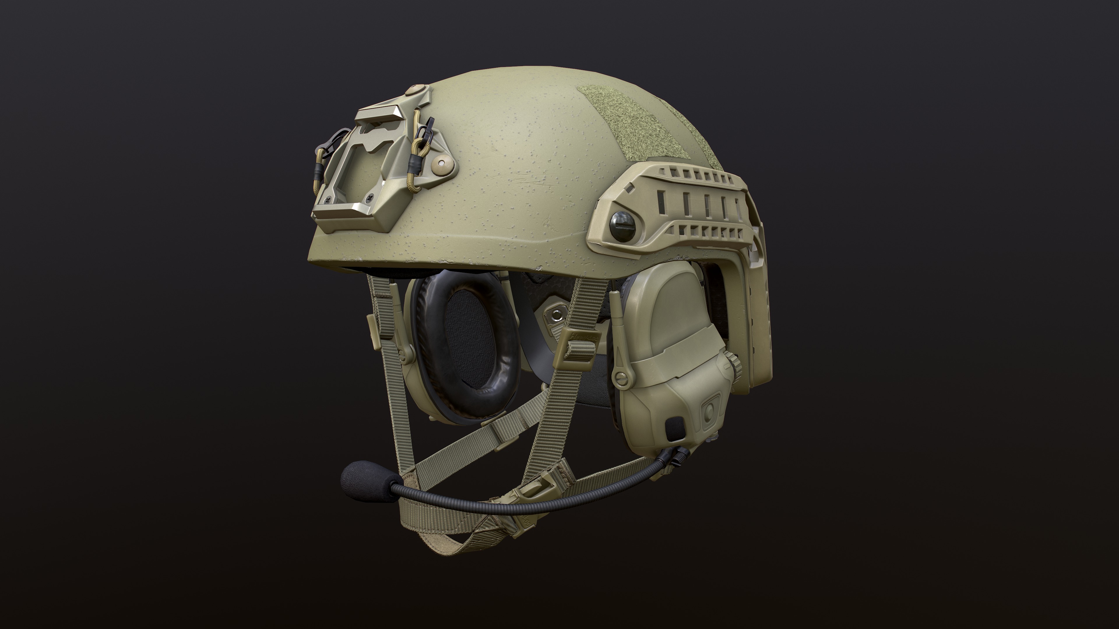 FAST Helmet and AMP Headset Low-poly 3D model_1