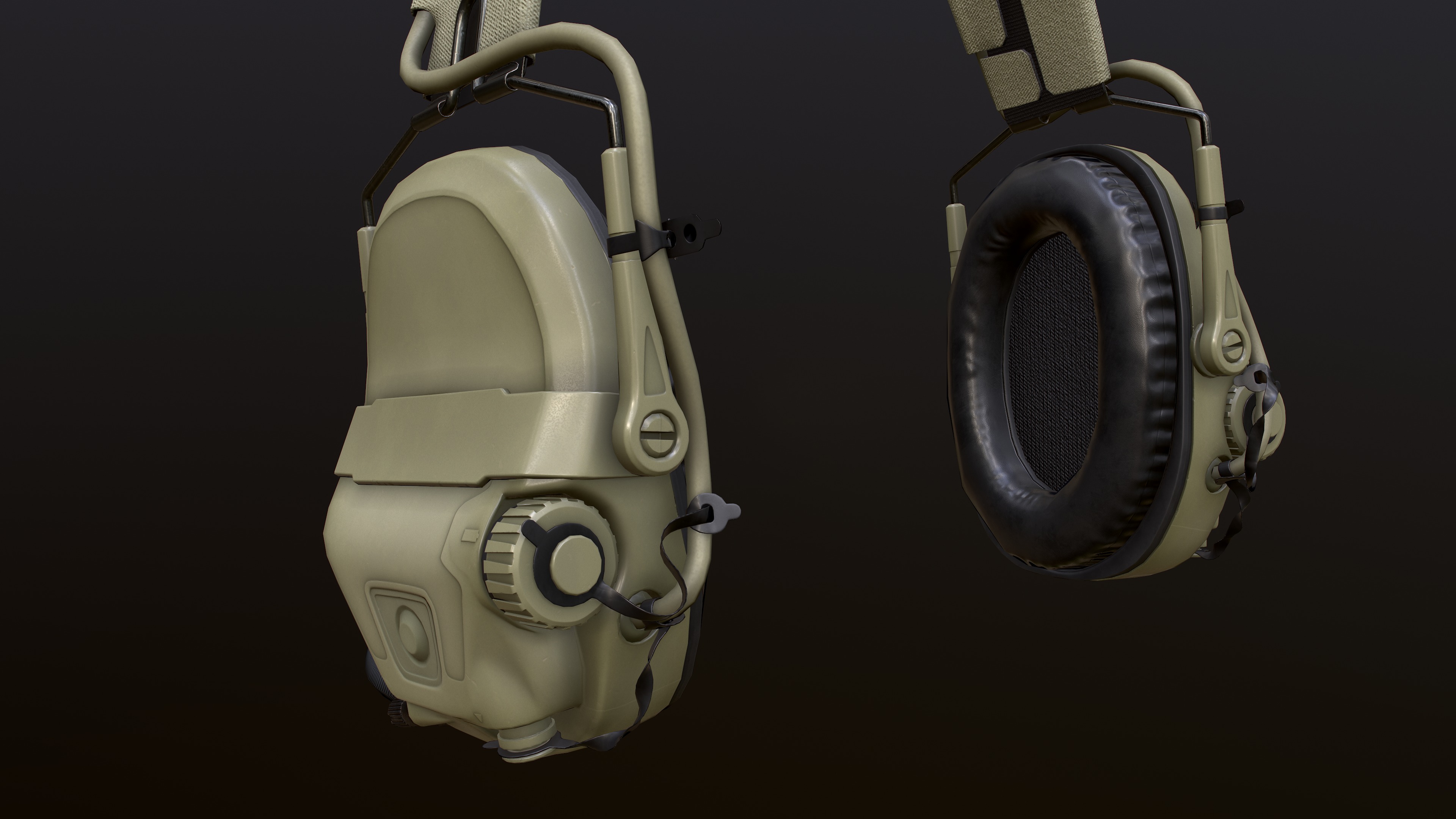 FAST Helmet and AMP Headset Low-poly 3D model_25