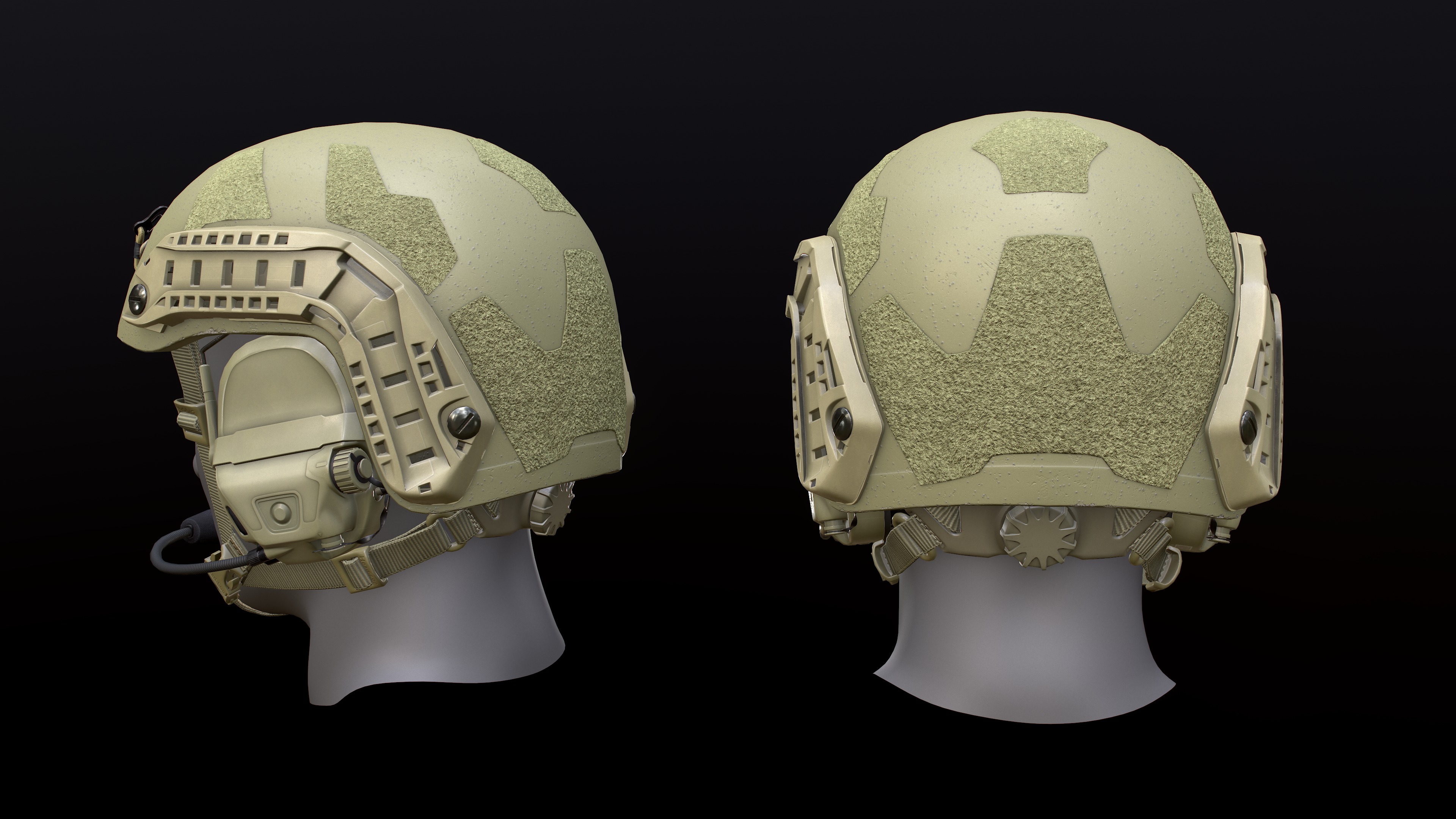 FAST Helmet and AMP Headset Low-poly 3D model_30