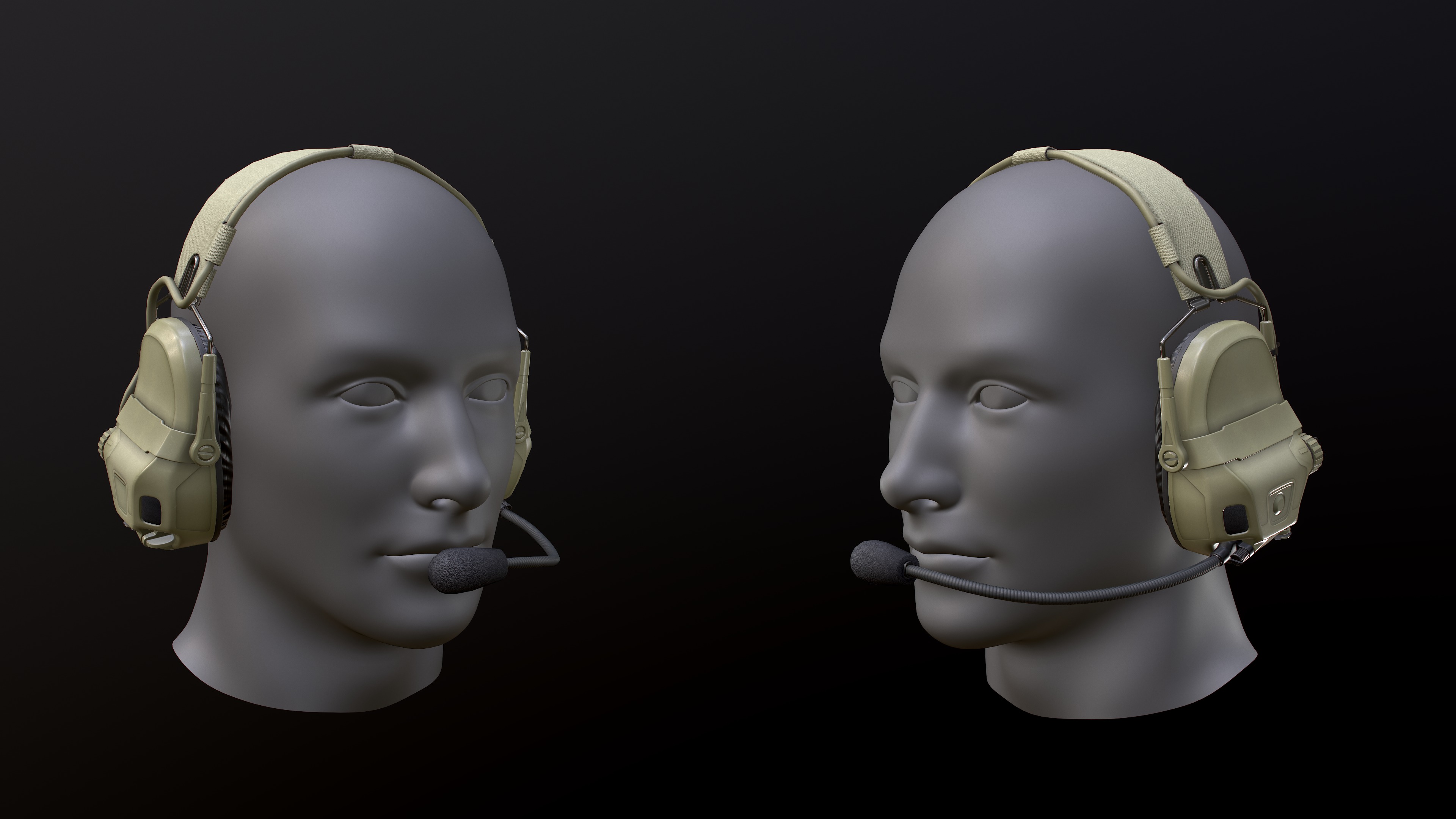 FAST Helmet and AMP Headset Low-poly 3D model_34