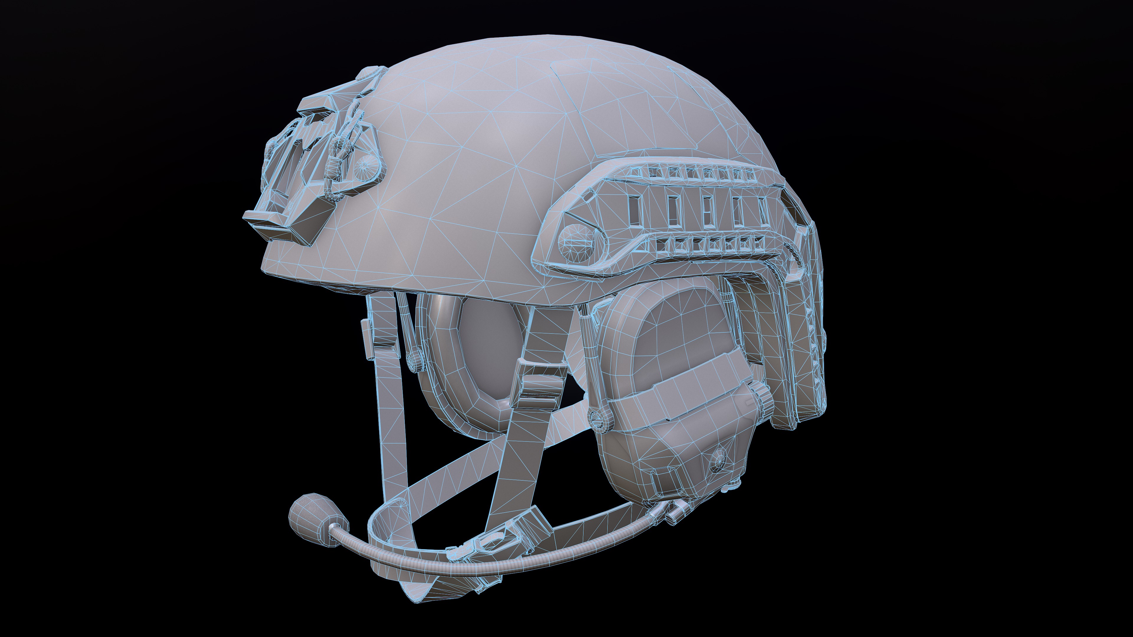 FAST Helmet and AMP Headset Low-poly 3D model_40