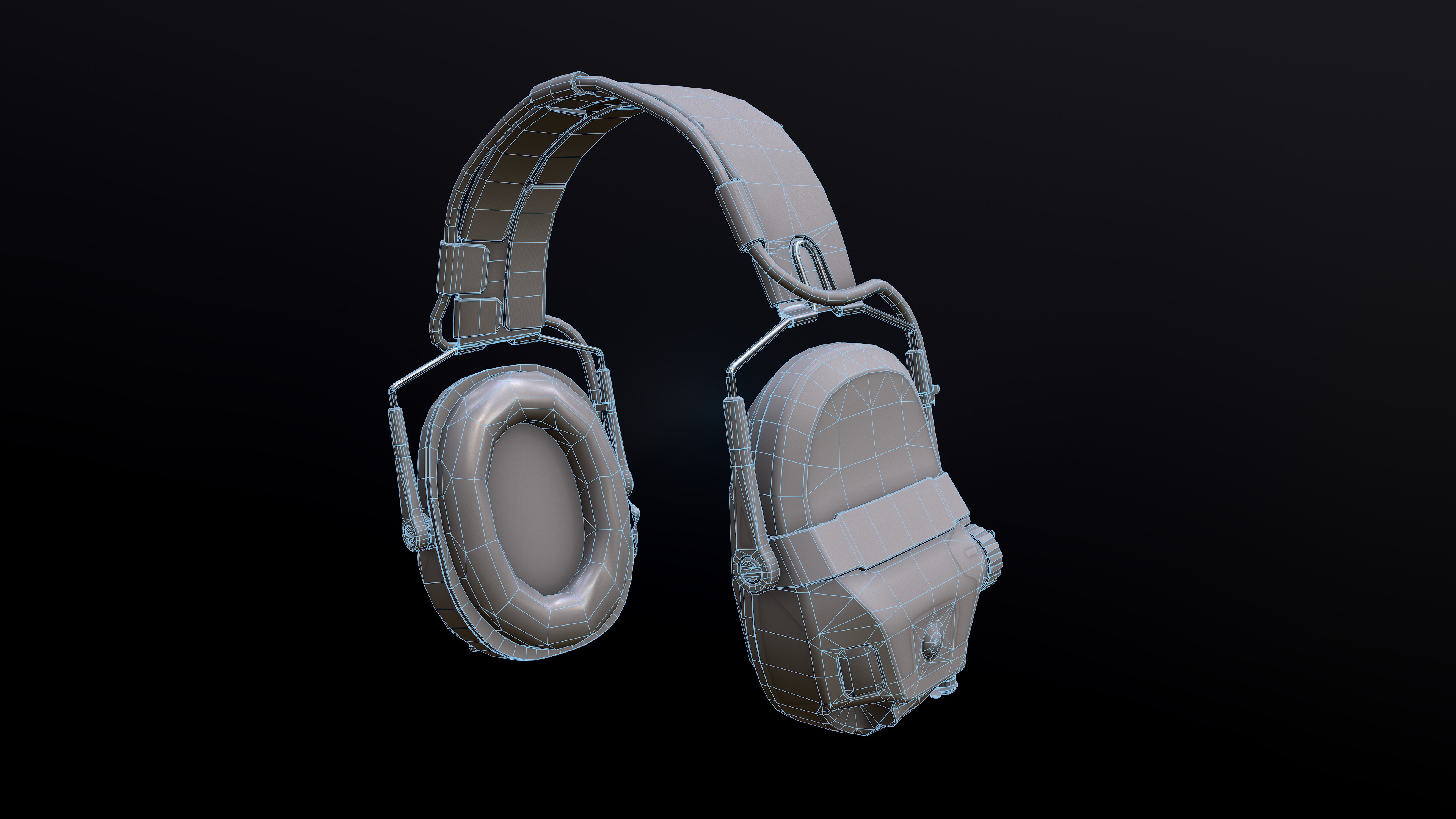FAST Helmet and AMP Headset Low-poly 3D model_52