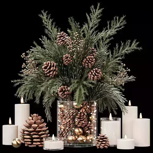 Christmas Pine Cone Decor Set