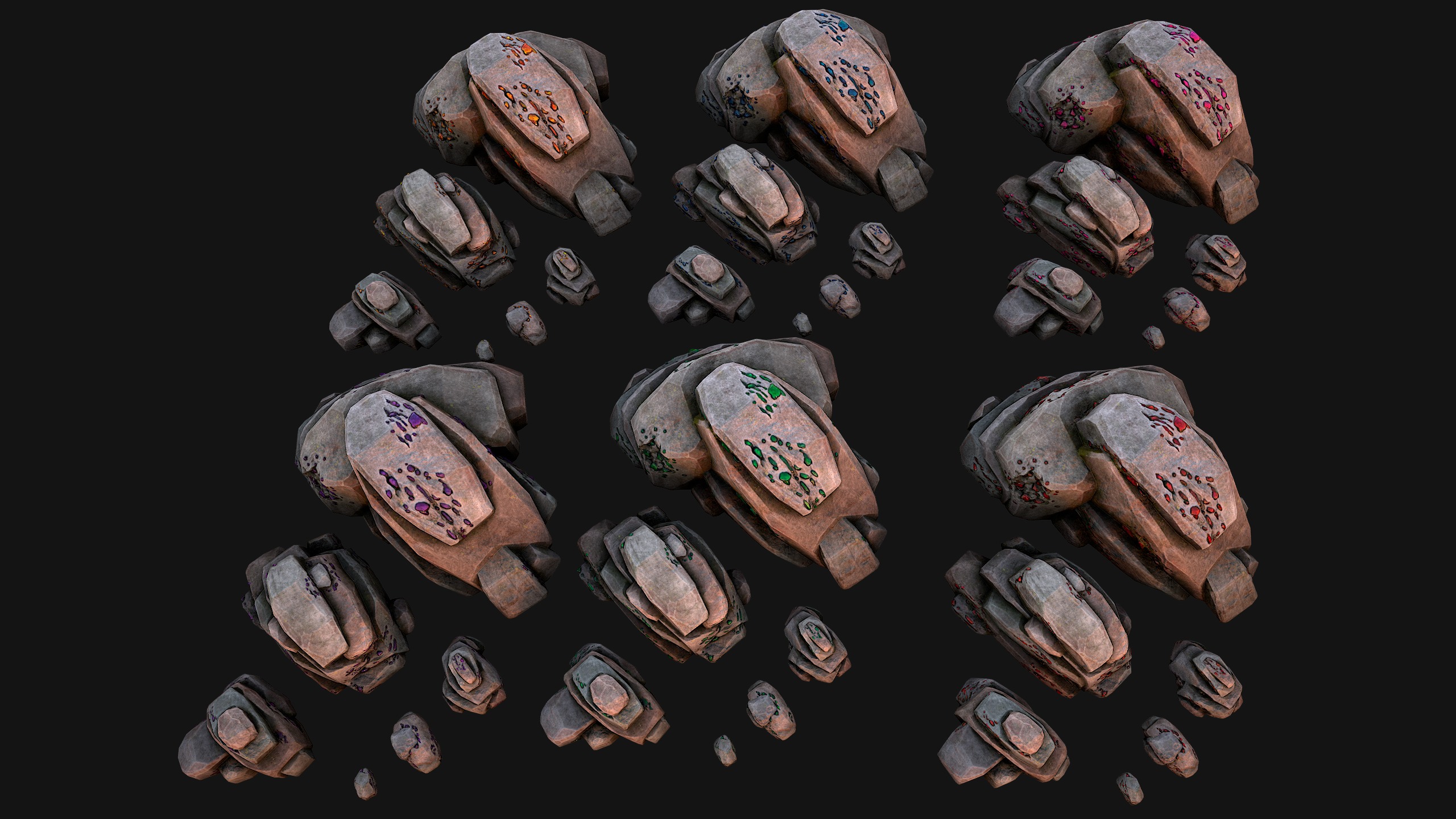 Gems Gemstone Minerals Magical Crystals Ore  Low-poly 3D model_5