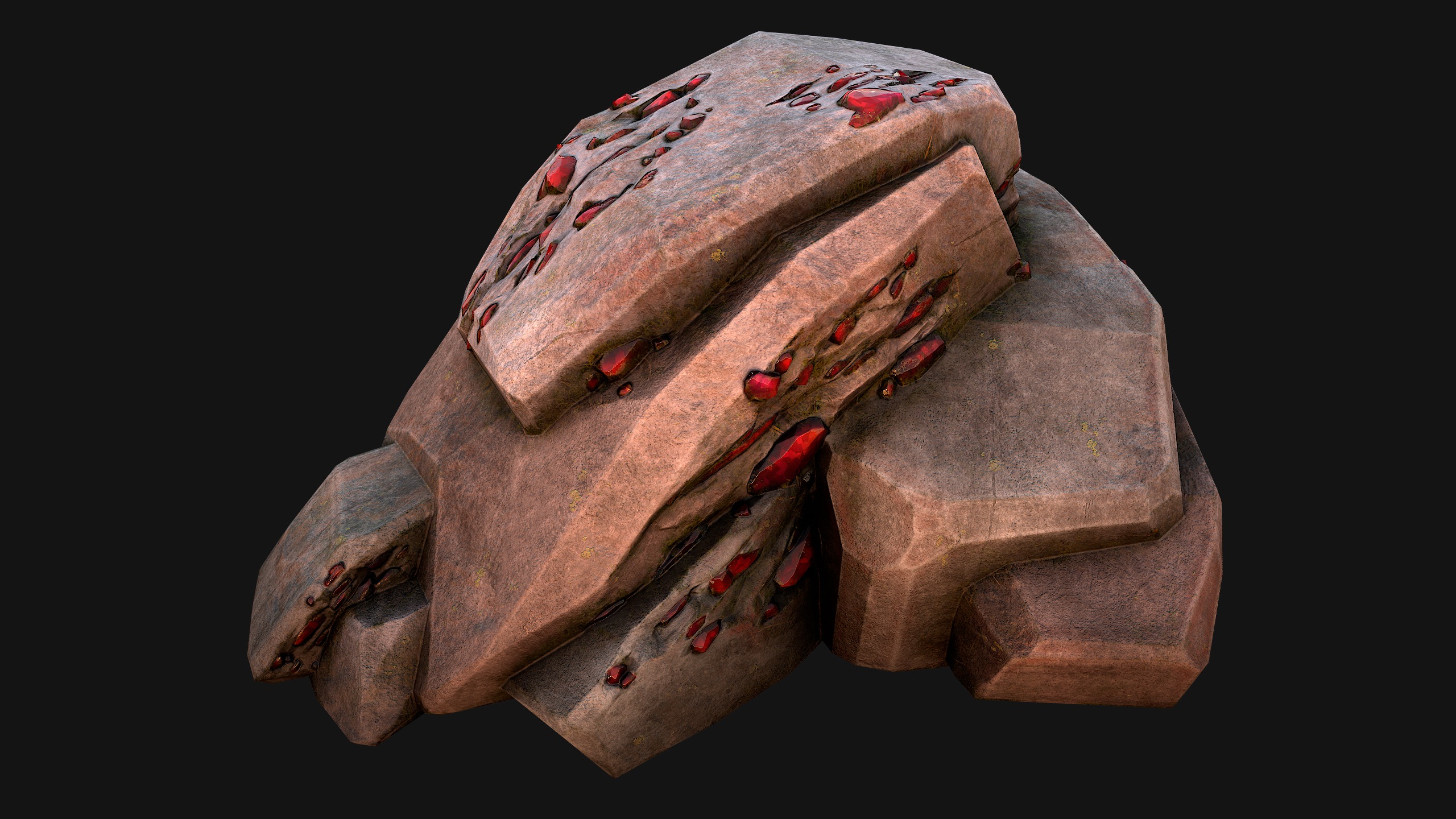 Gems Gemstone Minerals Magical Crystals Ore  Low-poly 3D model_14